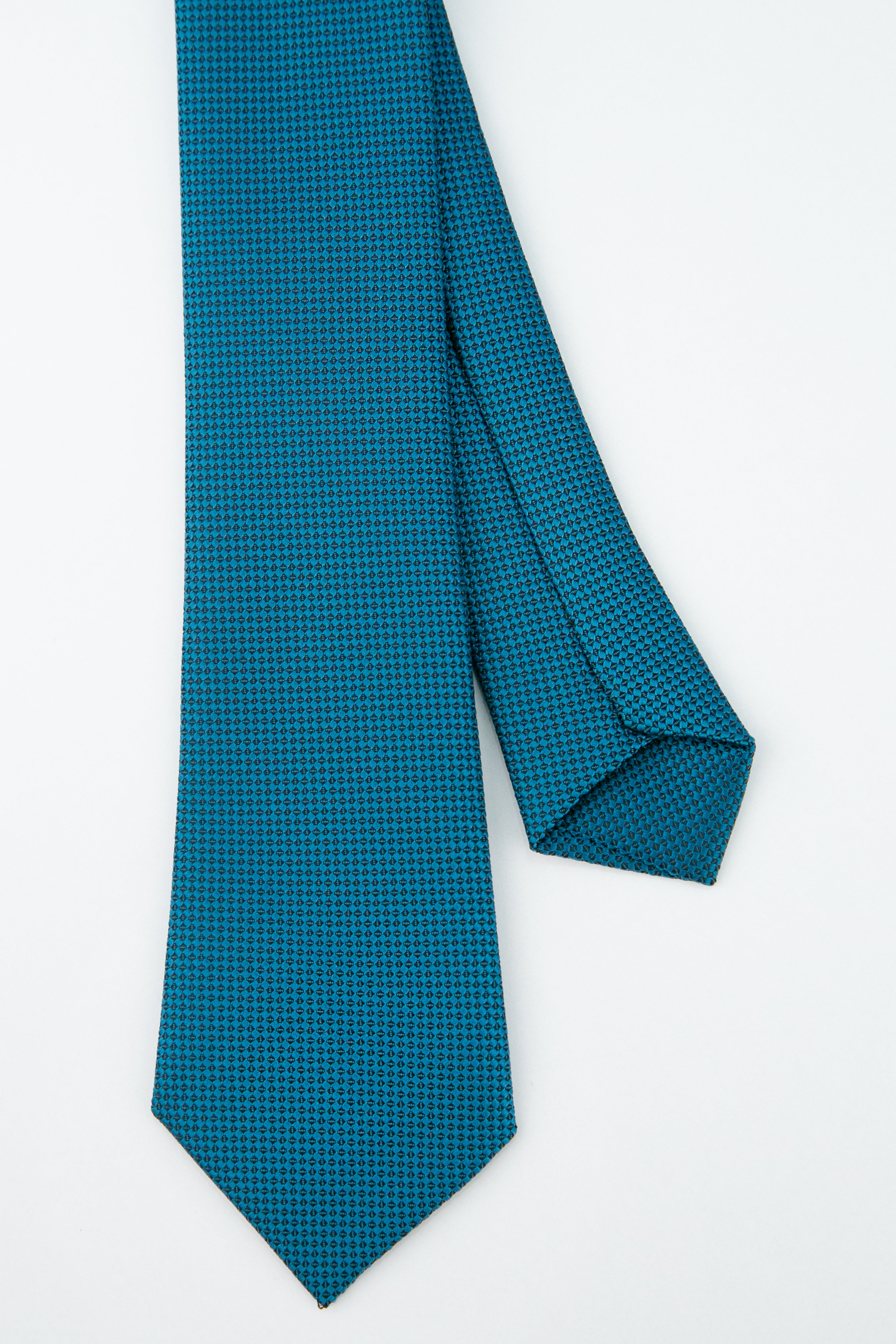 Boys' Oxford Weave Slim Tie Formal Neckwear - Petrol Blue