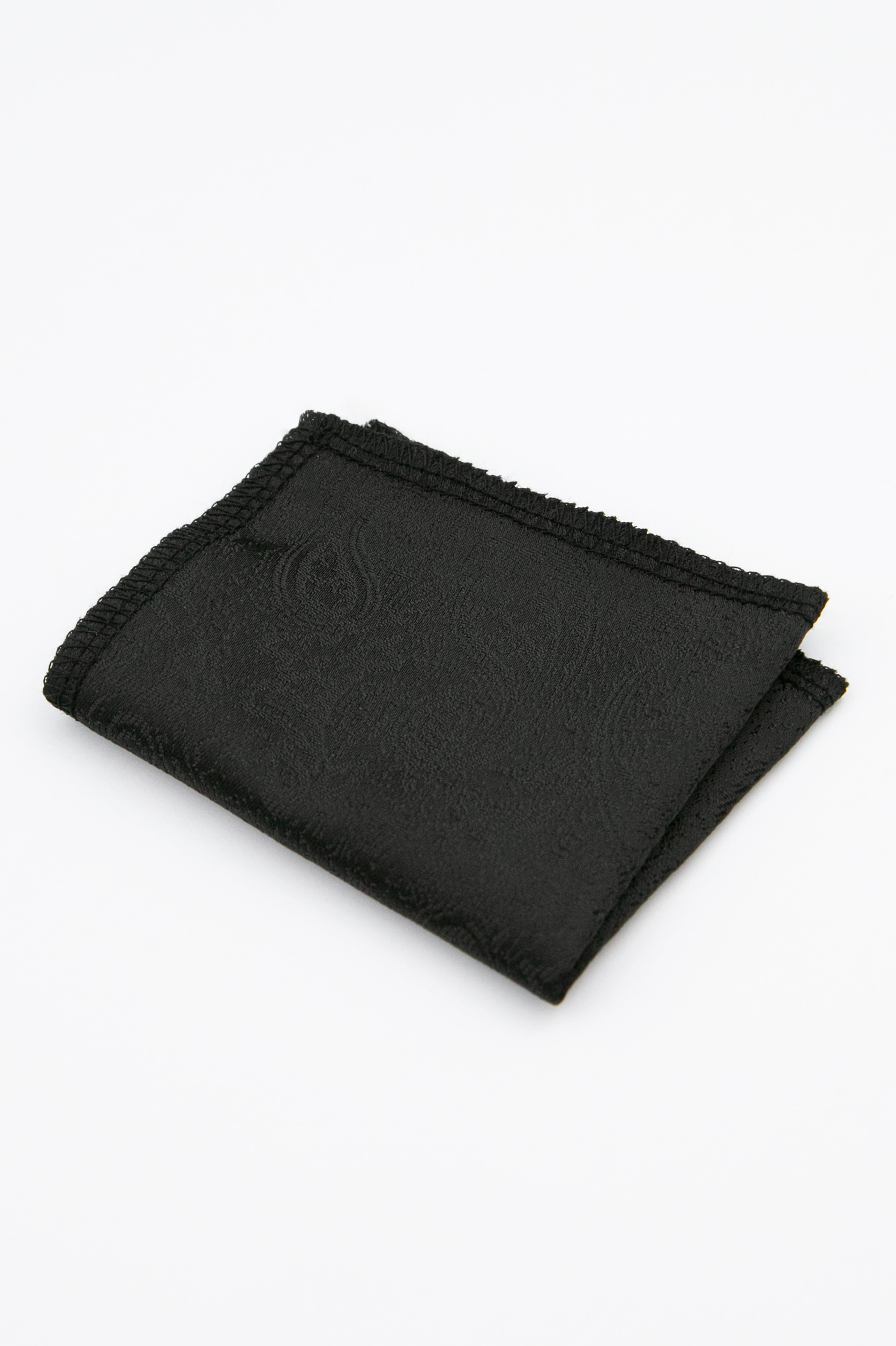 Boys’ Paisley Slim Tie & Pocket Square Set - Black Hanky Picture