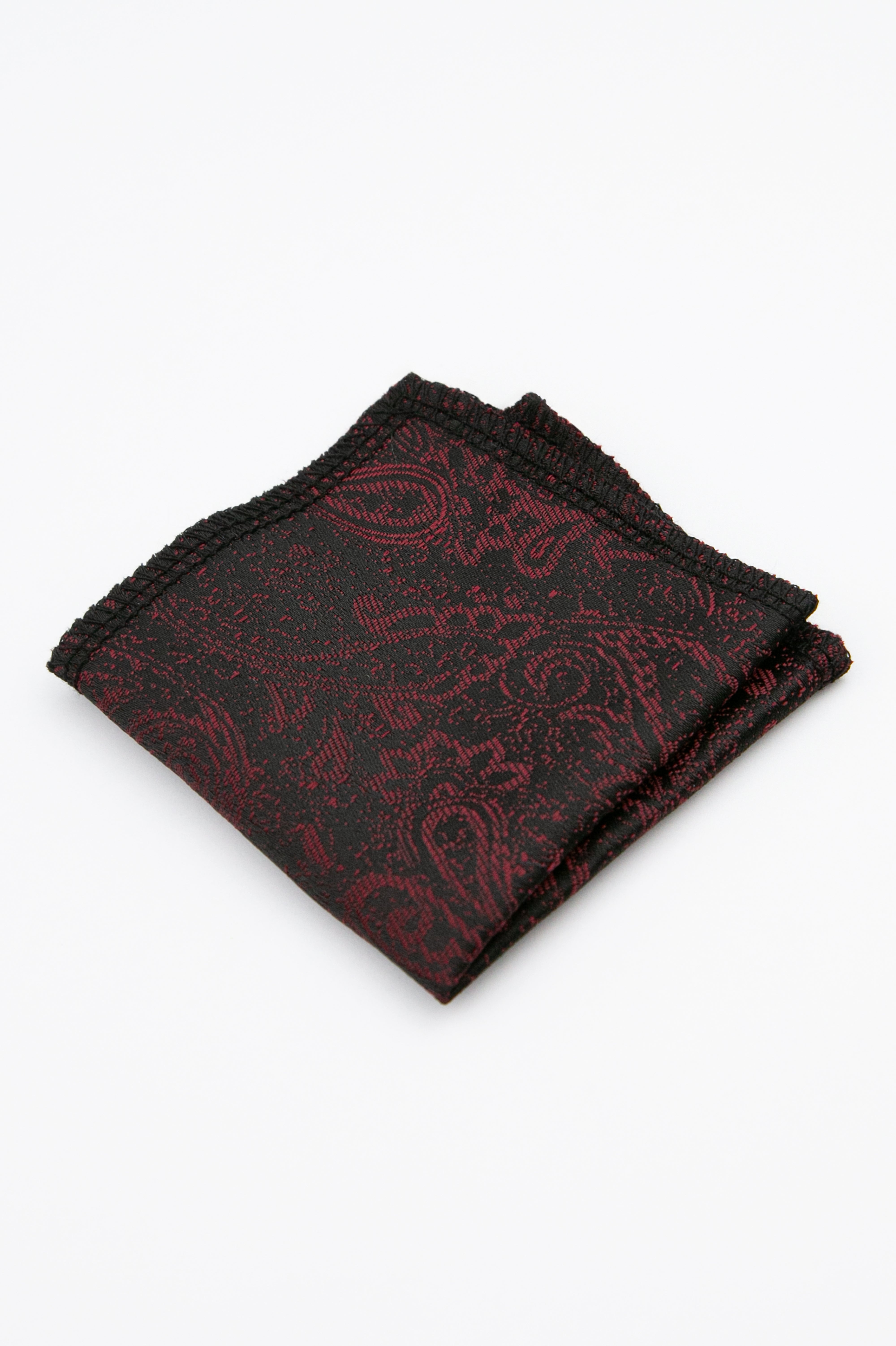Boys’ Paisley Slim Tie & Pocket Square Set - Burgundy Hanky Picture