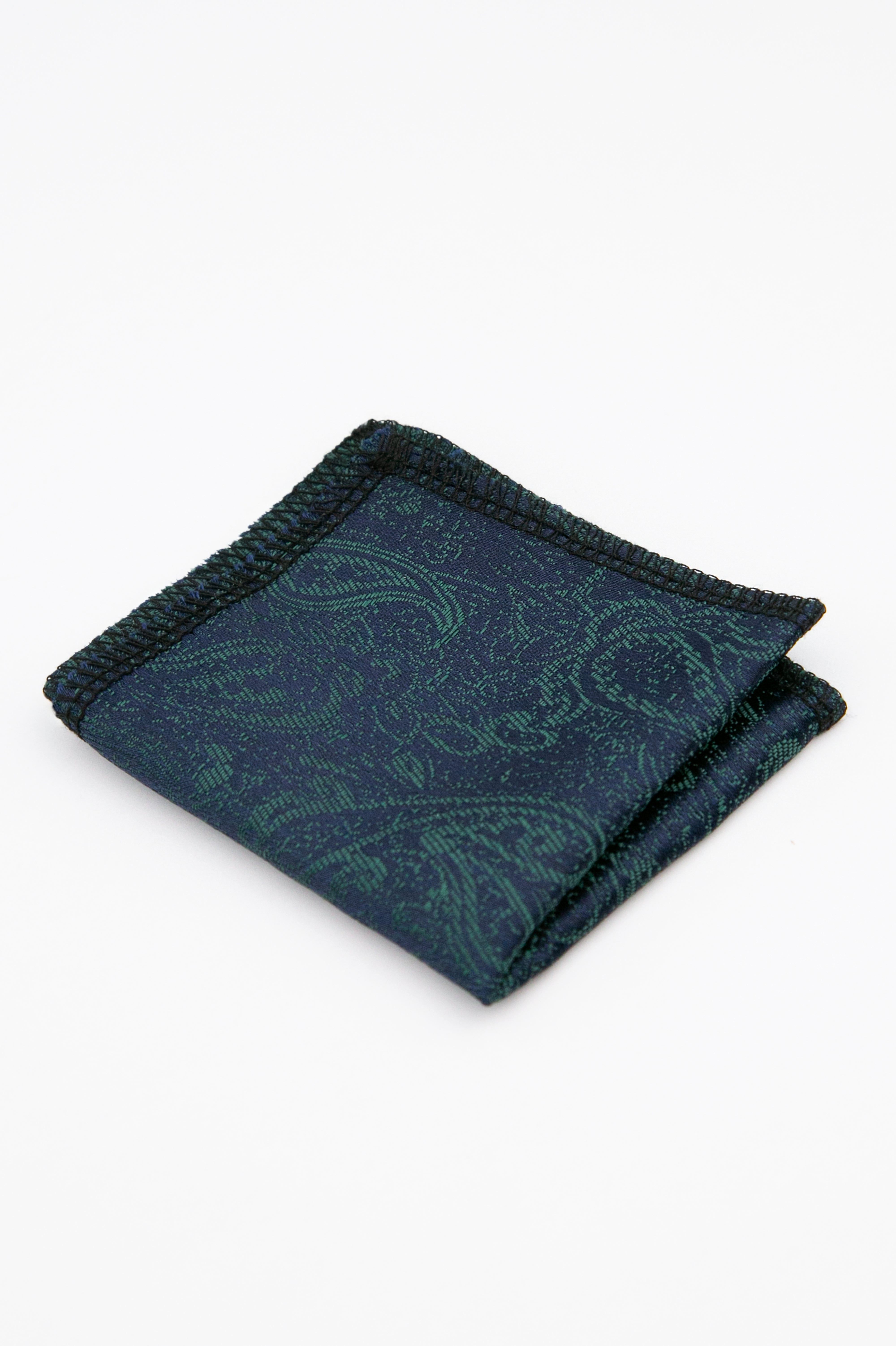 Boys’ Paisley Slim Tie & Pocket Square Set - Emerald Green Hanky Picture
