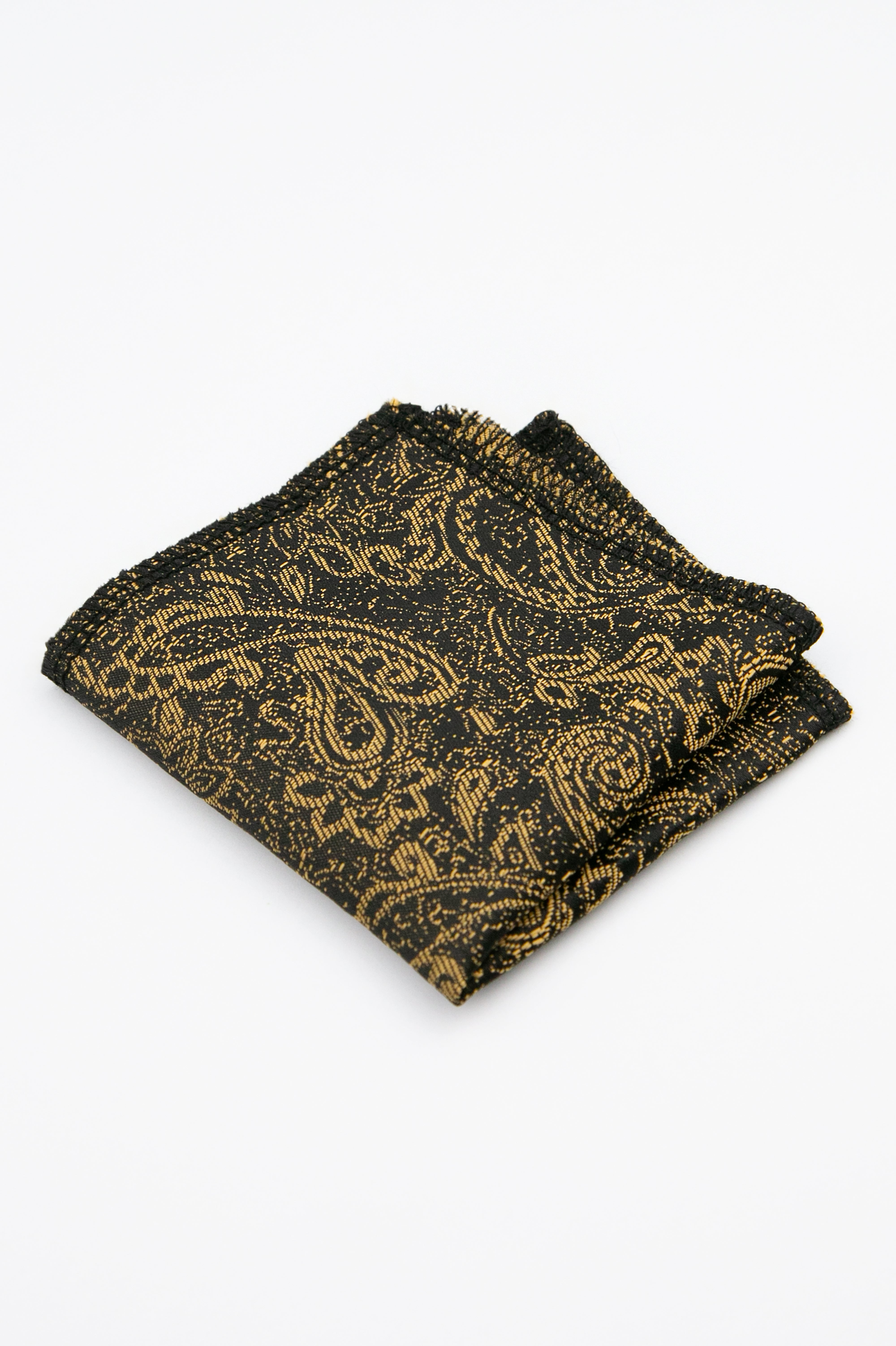 Boys’ Paisley Slim Tie & Pocket Square Set - Gold Hanky Picture