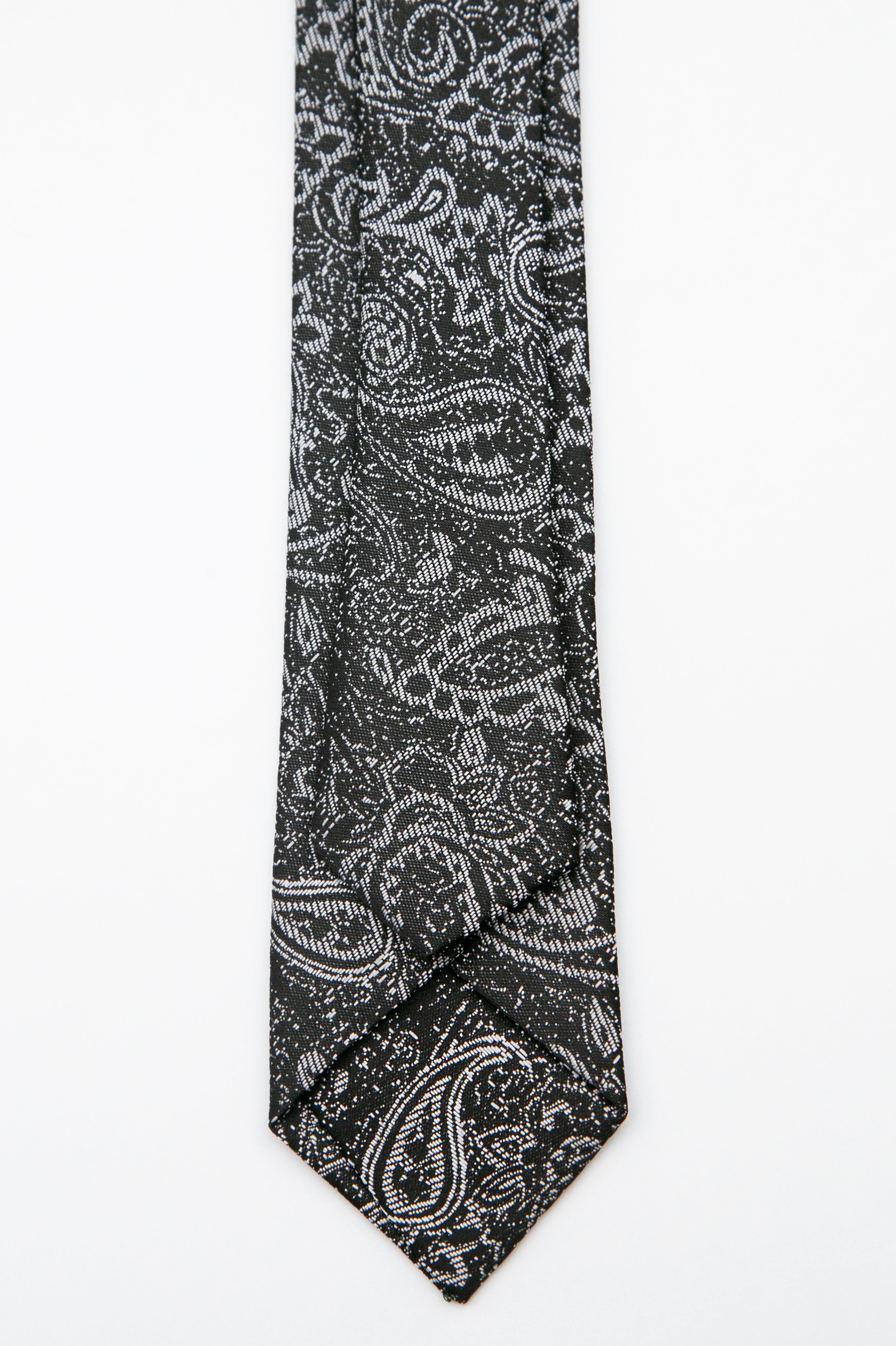 Boys’ Paisley Slim Tie & Pocket Square Set - Grey Back Picture