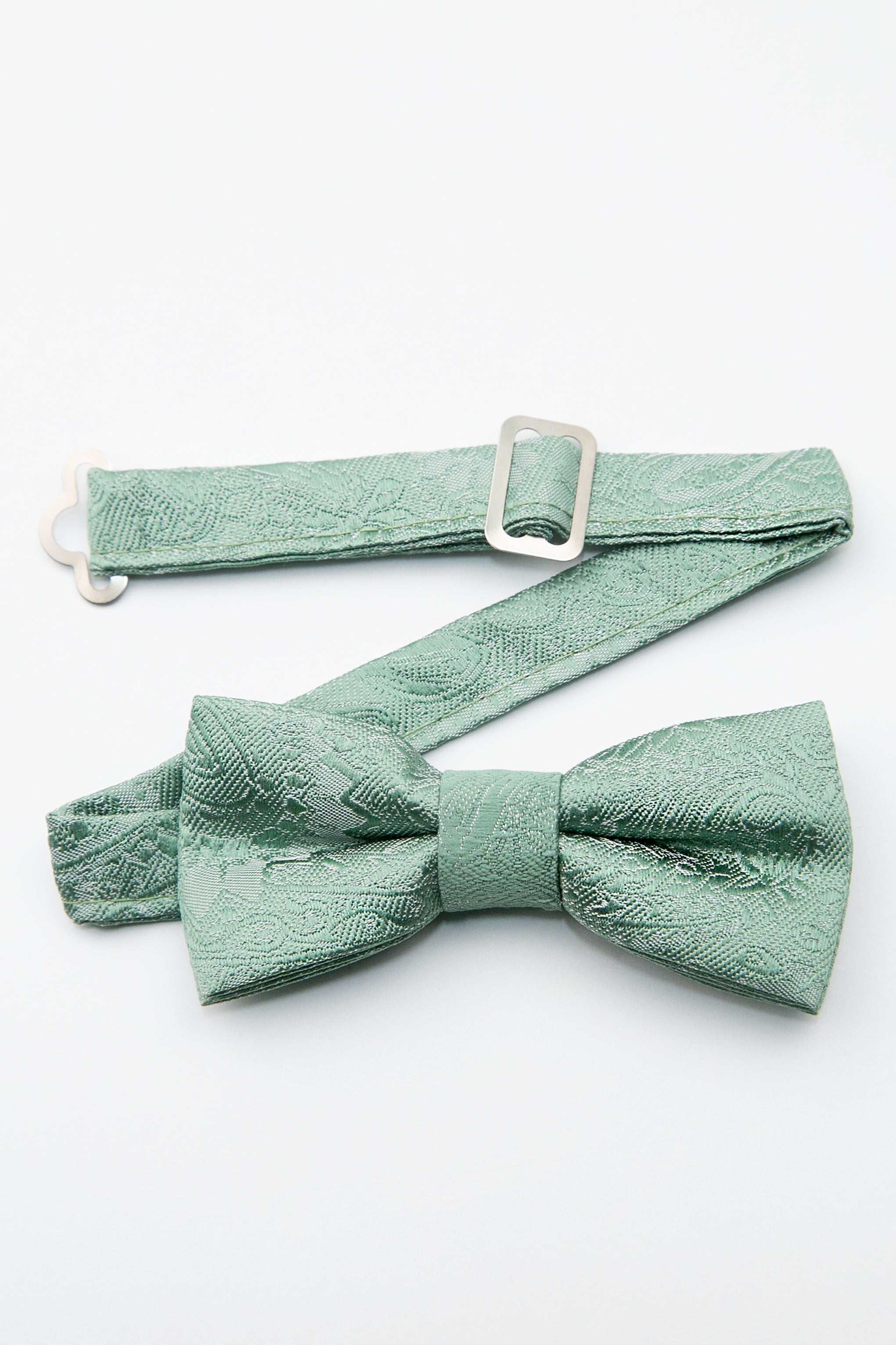 Boys’ Pastel Paisley Pre-Tied Dickie Bow Tie - Green Detail