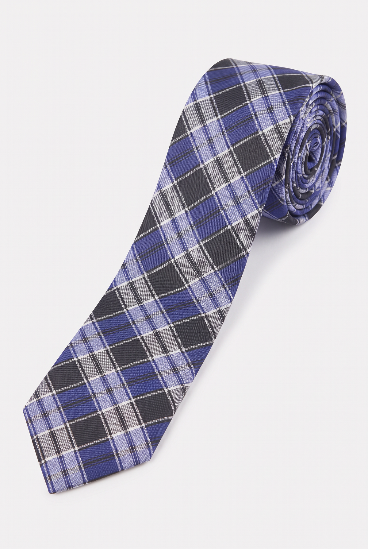 Boys Plaid Checkered Tie Navy and Black