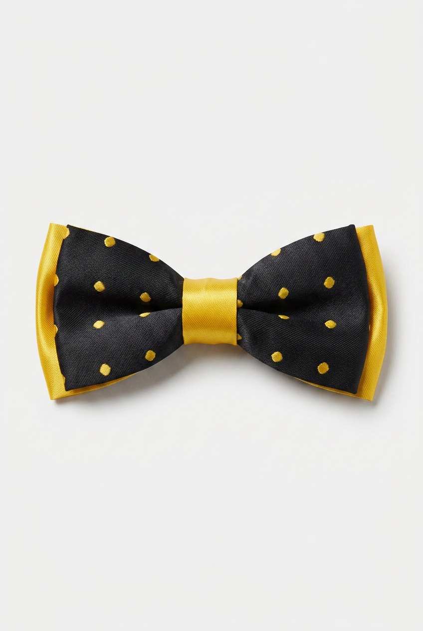 Boys’ Pre-Tied Bow Tie with Adjustable Neck Strap - Navy Yellow