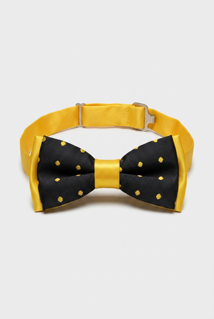 Boys’ Pre-Tied Bow Tie with Adjustable Neck Strap - Navy Yellow
