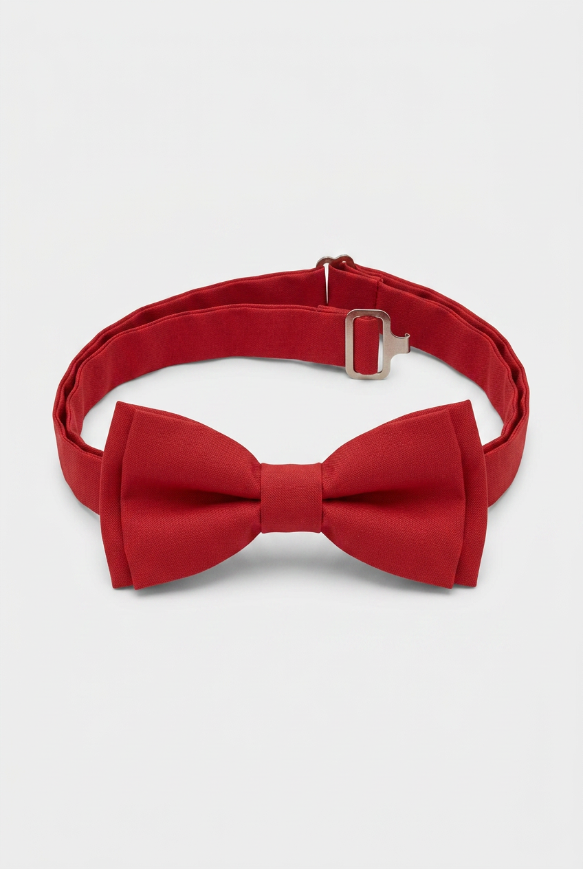 Boys’ Pre-Tied Bow Tie with Adjustable Neck Strap - Red