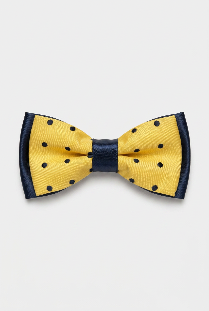 Boys’ Pre-Tied Bow Tie with Adjustable Neck Strap - Yellow Navy