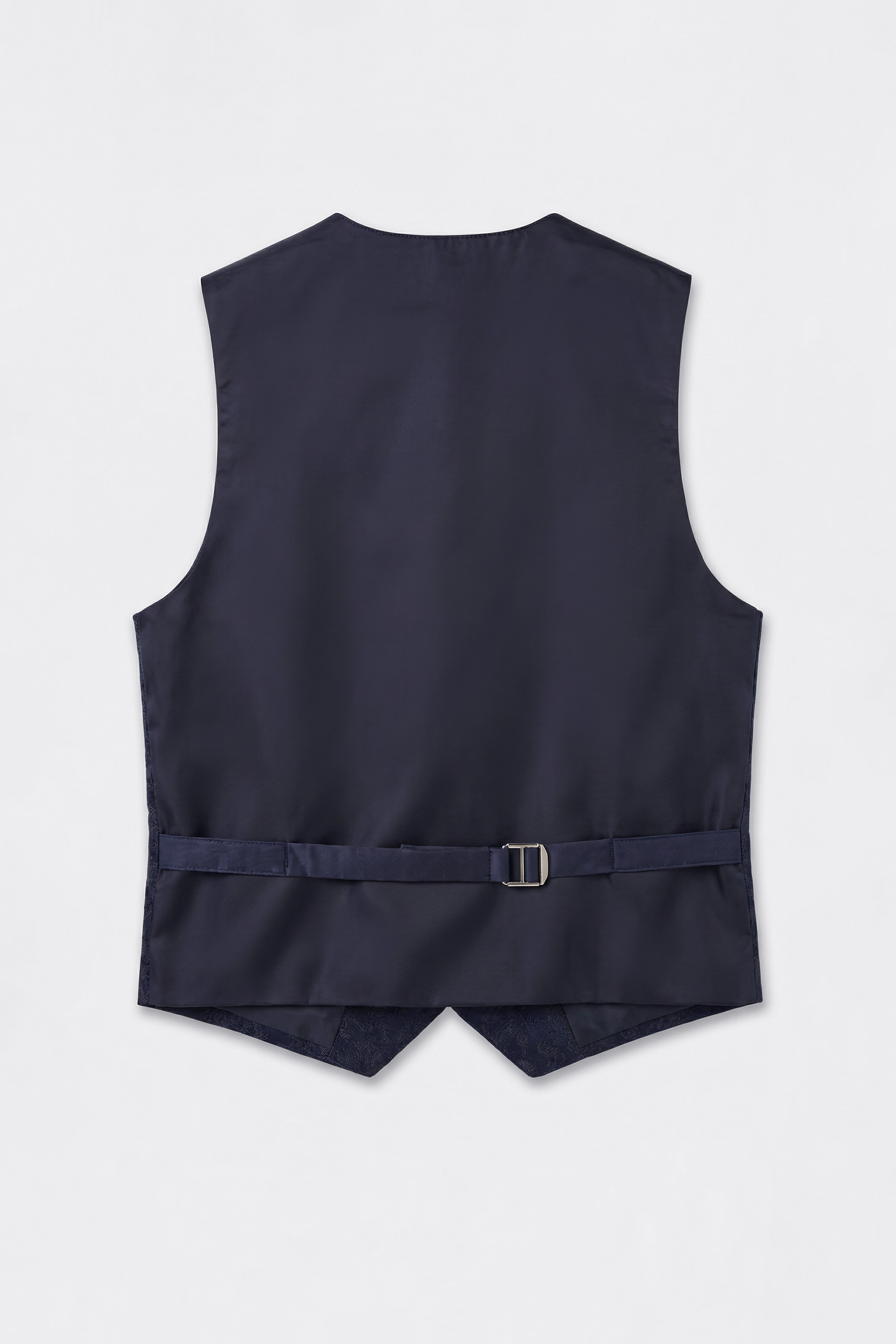 Boys Satin Lapel Paisley Floral Tuxedo Suit Set - Navy