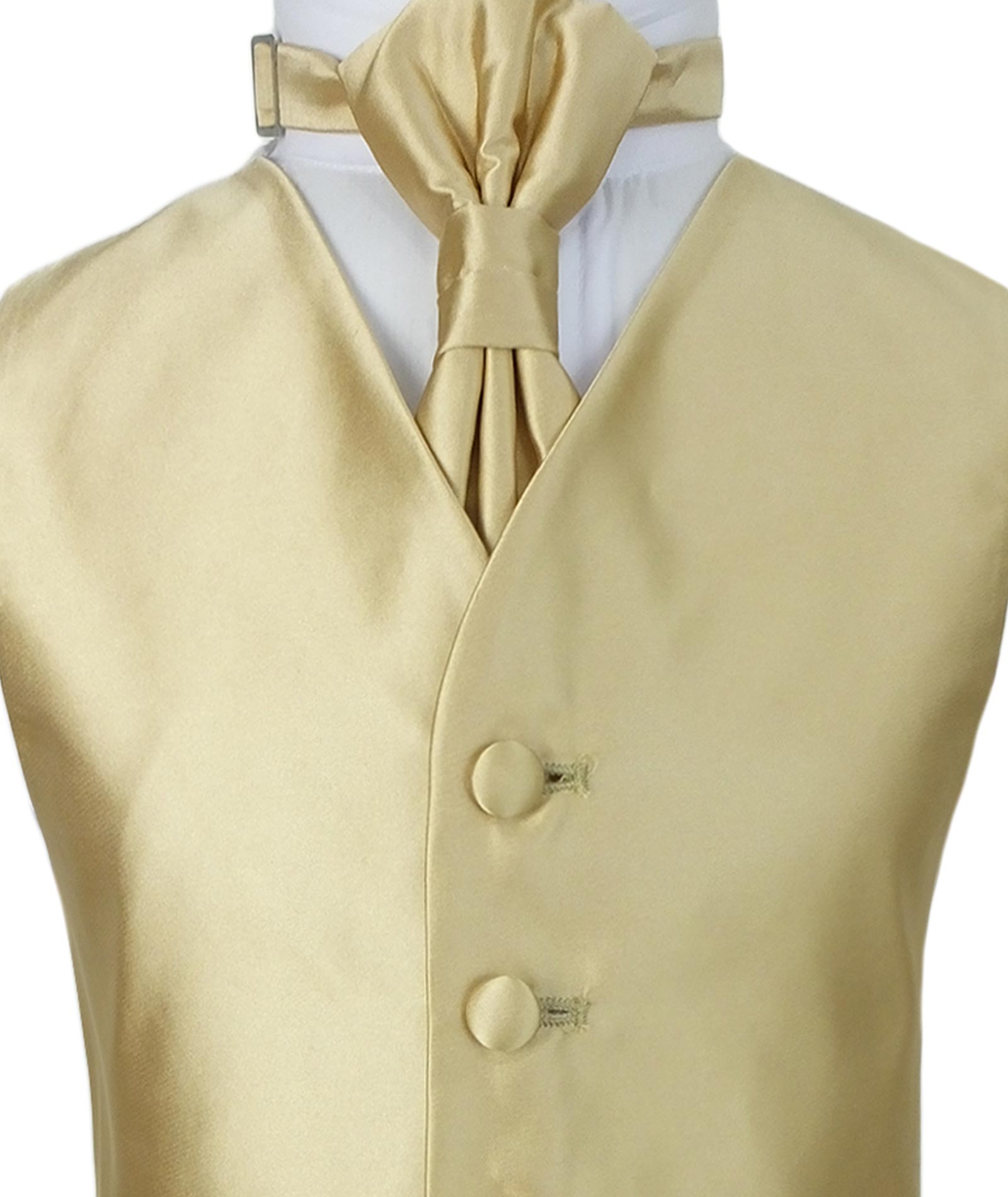 Boys Satin Waistcoat & Cravat Set - Gold