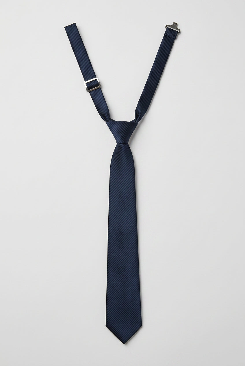 Boys' Slim Pre-Tied Textured Formal Tie - Dark Navy