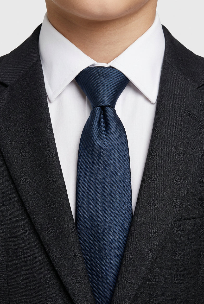 Boys' Slim Pre-Tied Textured Formal Tie - Dark Navy