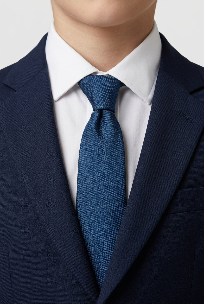 Boys' Slim Pre-Tied Textured Formal Tie - Navy Blue