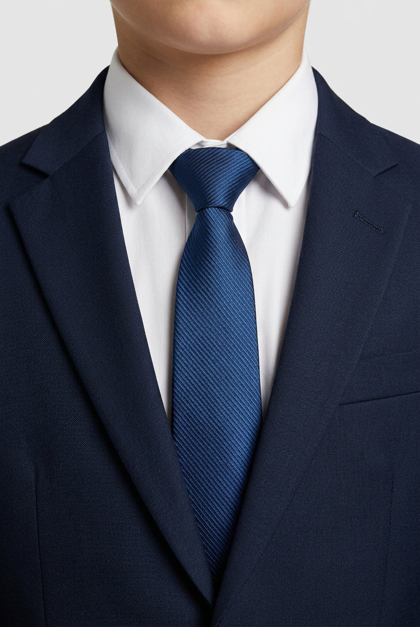 Boys' Slim Pre-Tied Textured Formal Tie - Navy