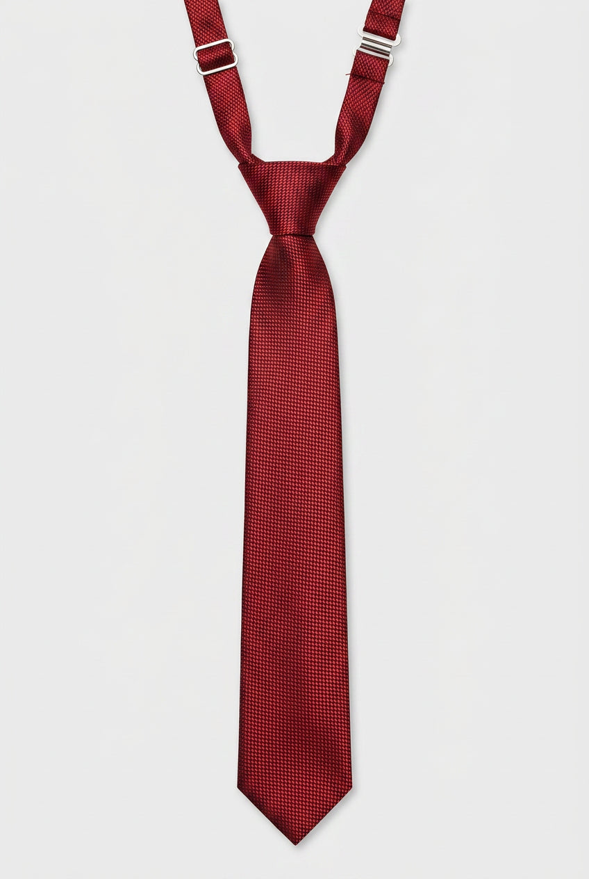 Boys' Slim Pre-Tied Textured Formal Tie - Red