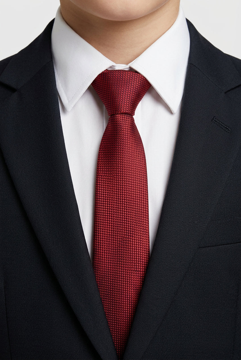 Boys' Slim Pre-Tied Textured Formal Tie - Red