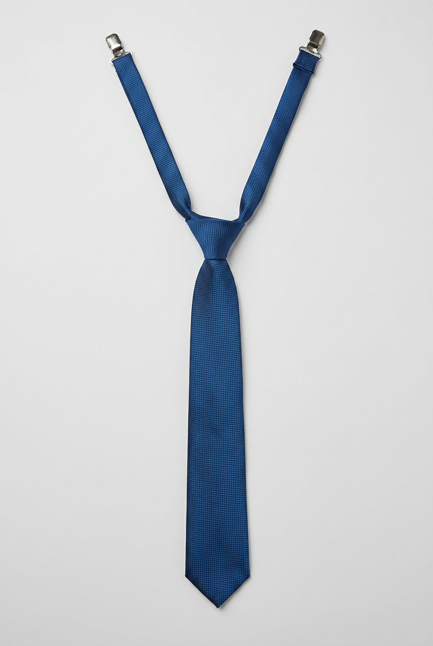 Boys' Slim Pre-Tied Textured Formal Tie - Blue