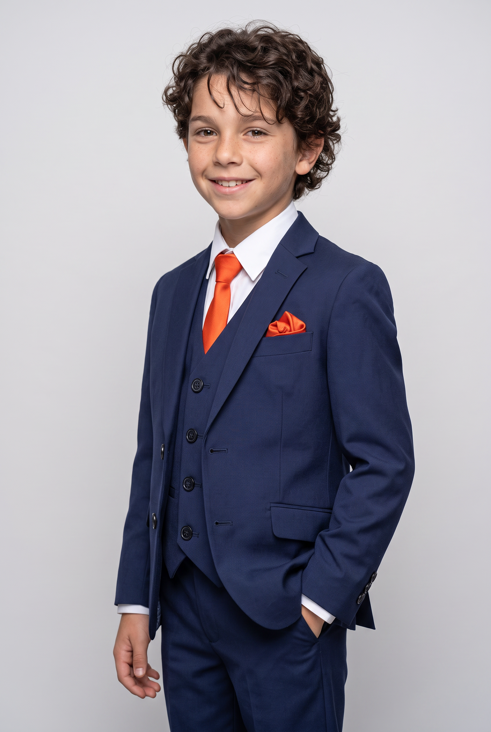 Boys Slim Fit Formal Blue Suit - Blue
