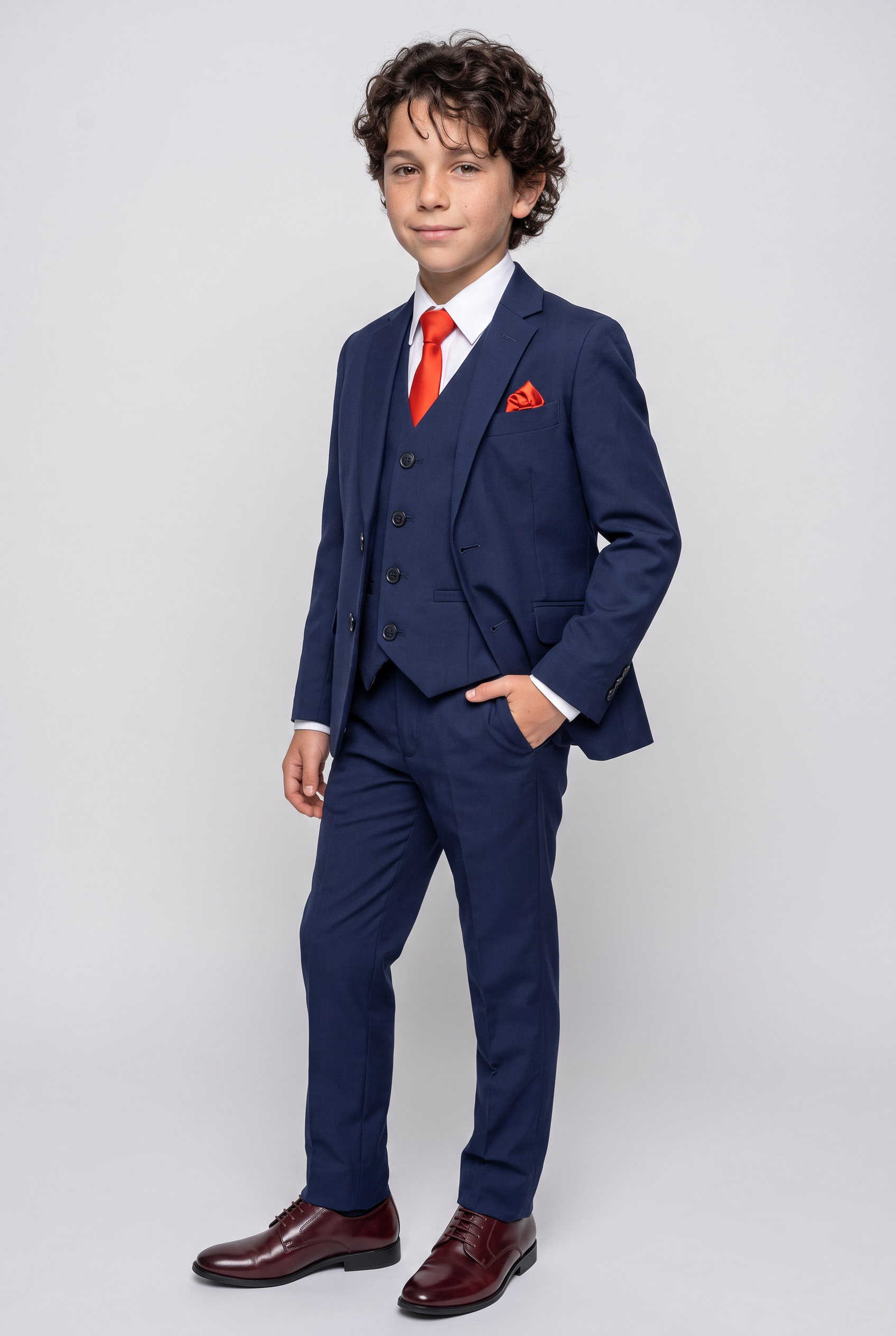 Boys Slim Fit Formal Blue Suit - Blue
