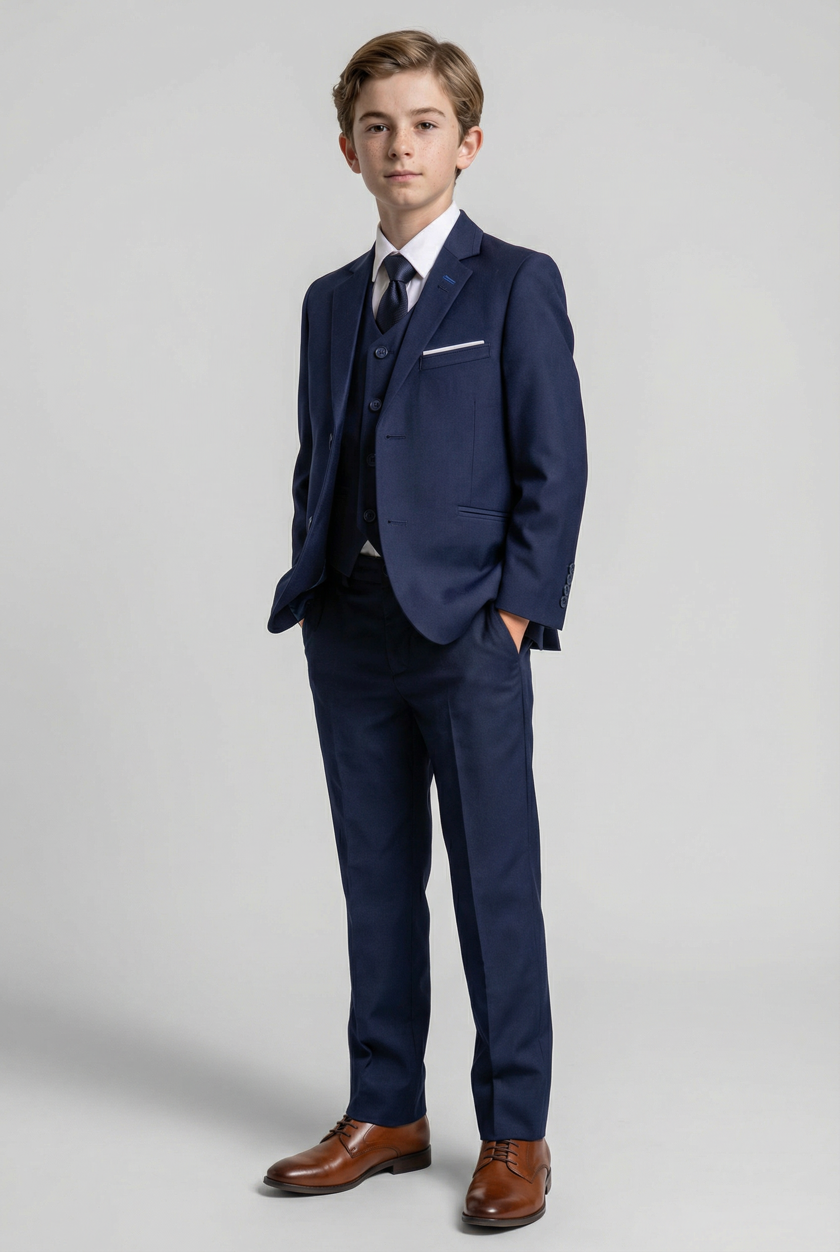 Boys Slim Fit Formal Suit - JEFFERSON Navy - Navy Blue