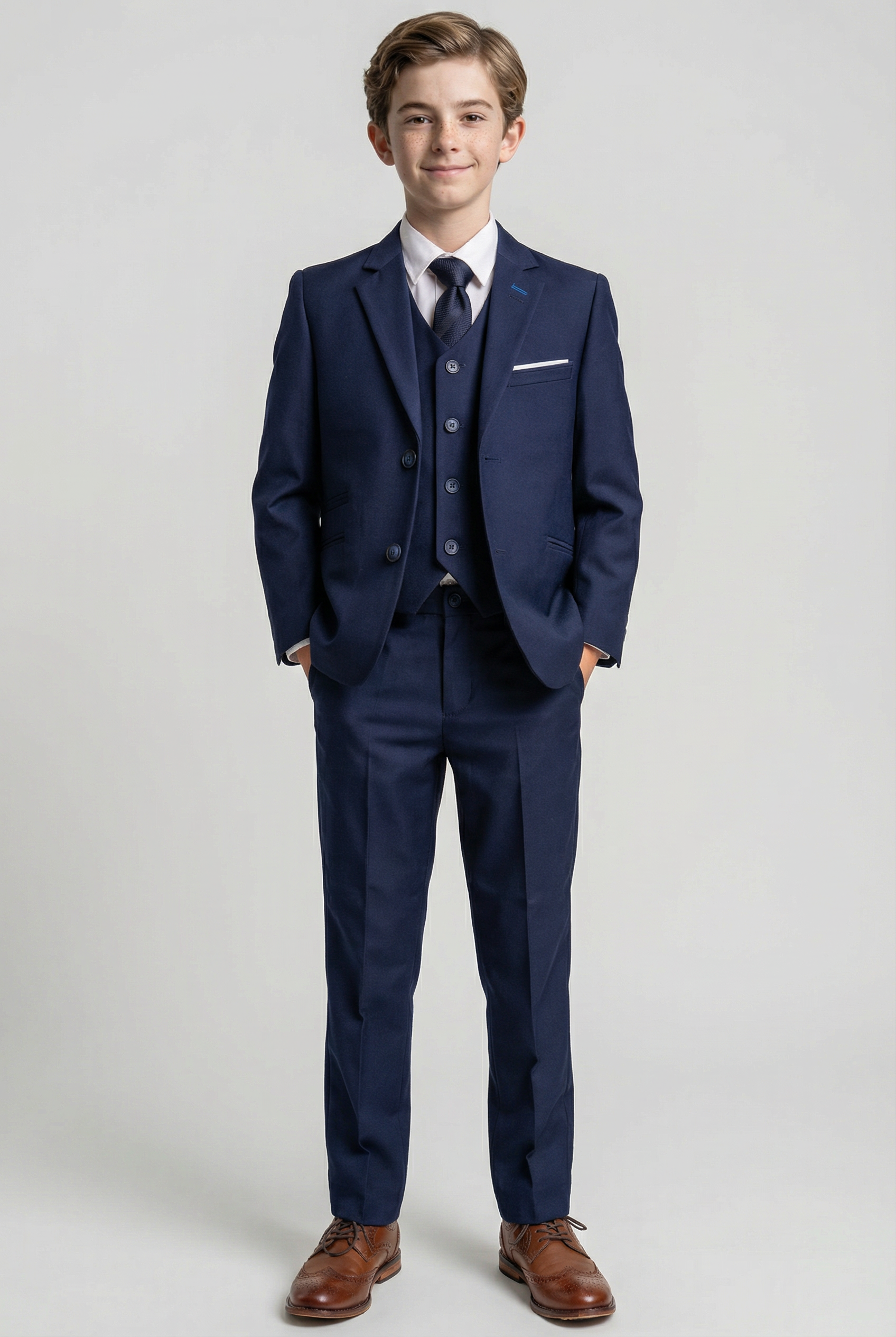 Boys Slim Fit Formal Suit - JEFFERSON Navy - Navy Blue
