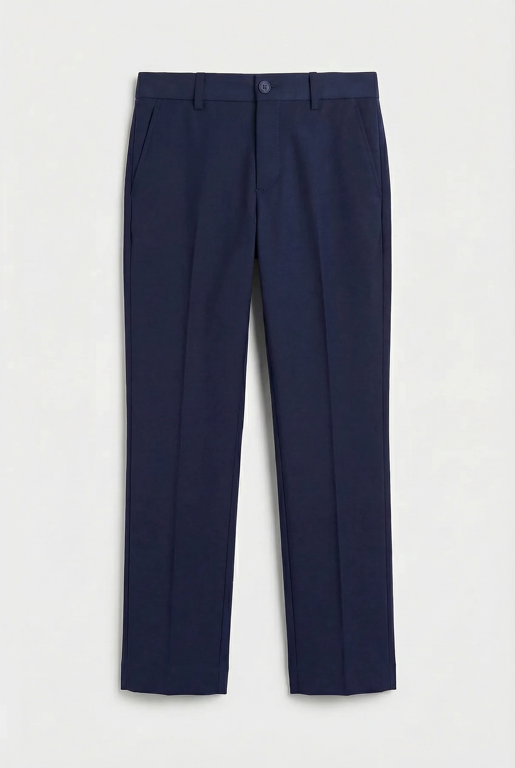 Boys Slim Fit Formal Trousers with Adjustable Waist - Navy