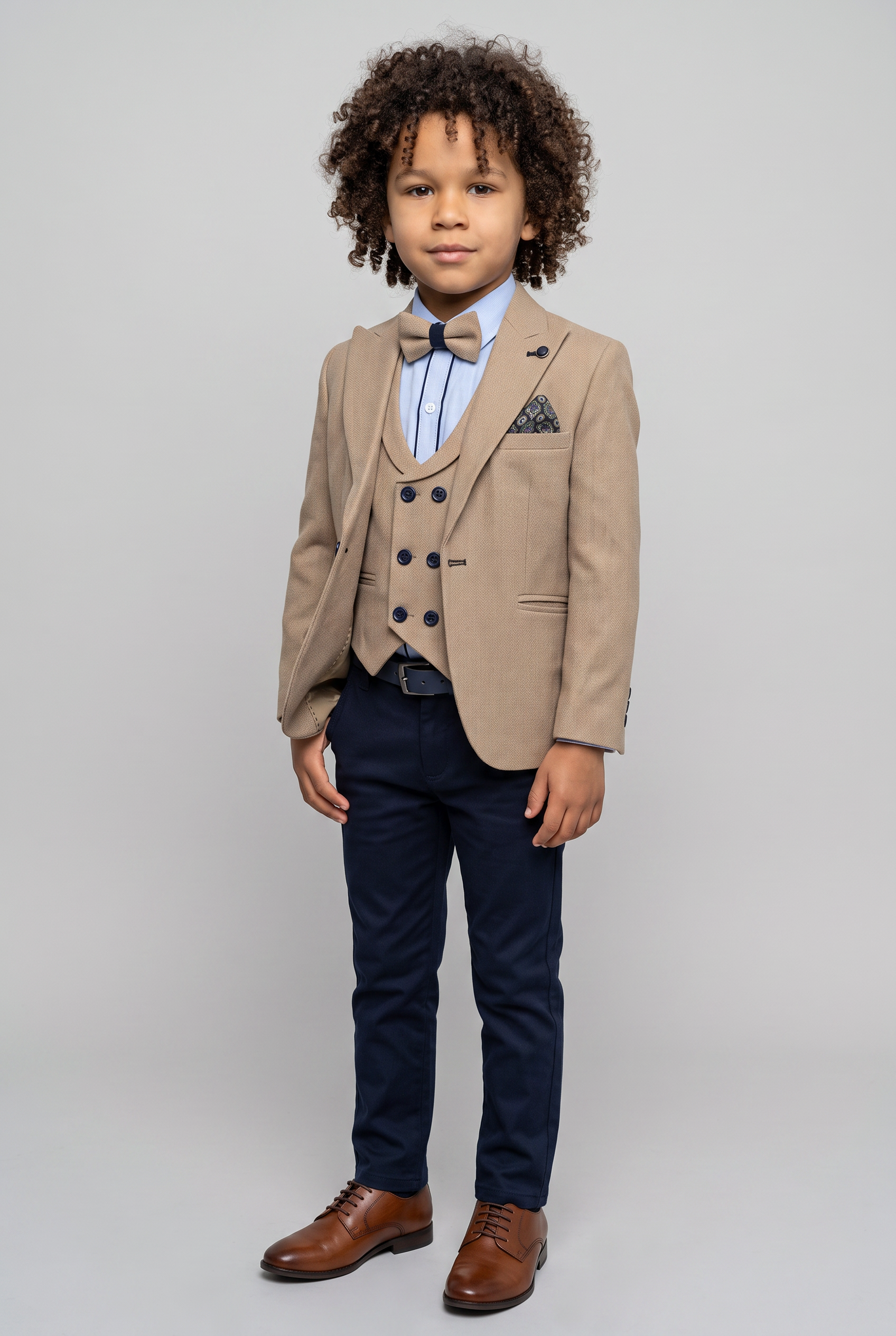 Boys Slim Fit Suit - HENRY - Beige
