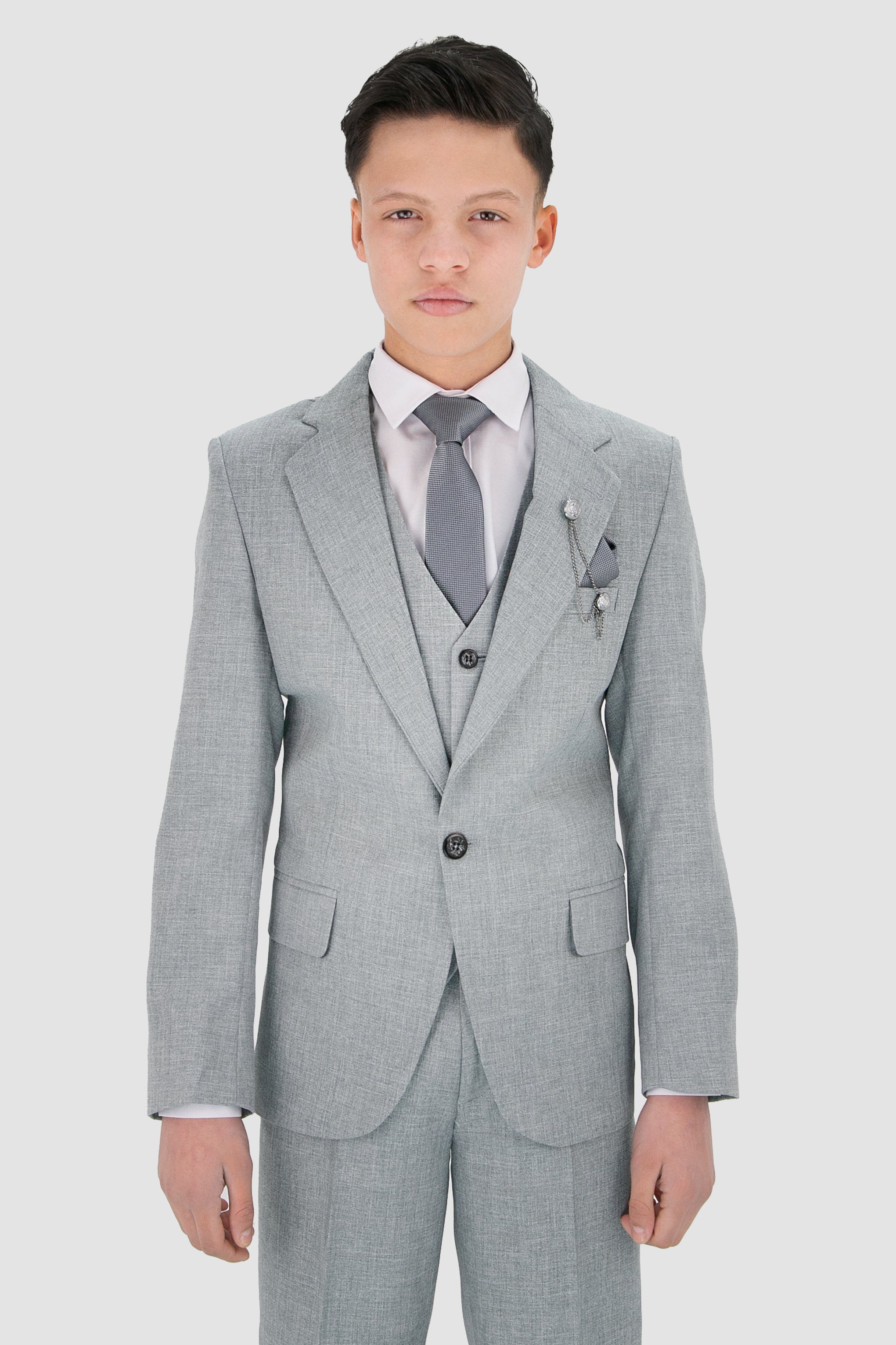 Boys' 8-Piece Slim Fit Formal Suit Set – Perfect For Weddings, Pageboys & Special Events