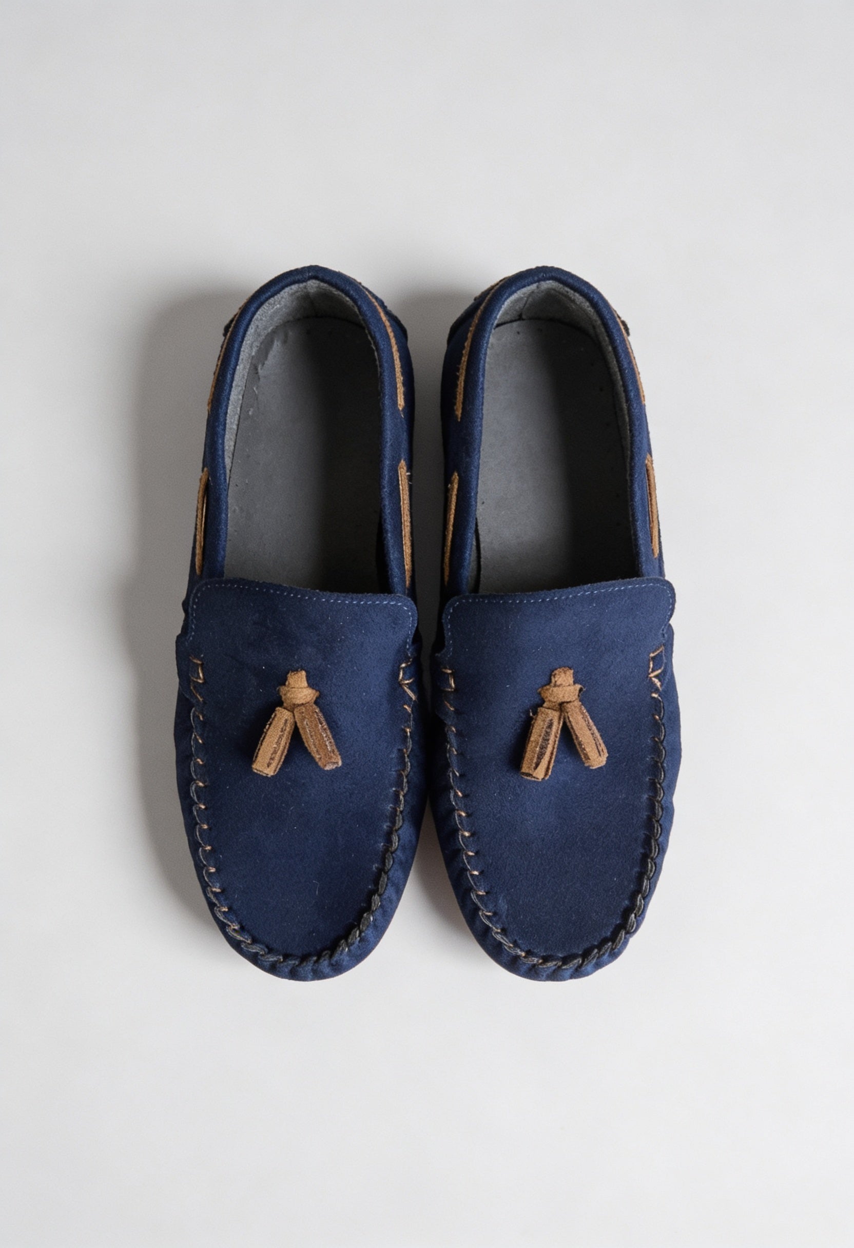 Boys Slip on Tassel Suede Penny Loafer - BABYLON - Navy