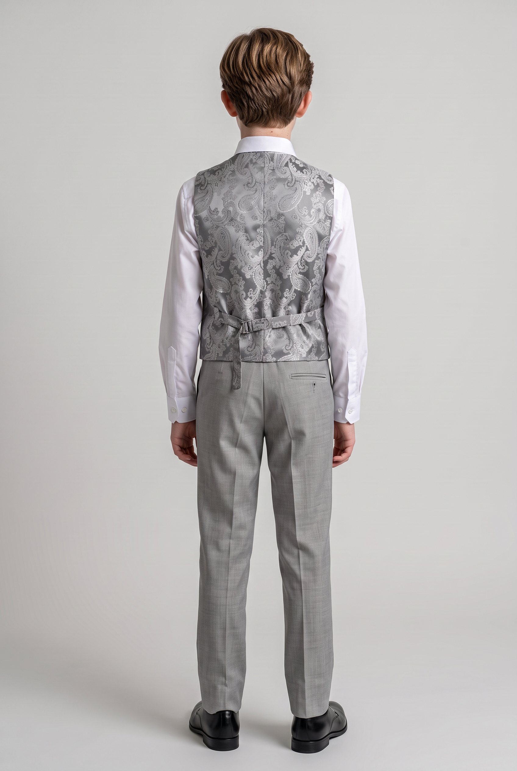 Boys Tailored Fit Black Suit - PARKER - Light Grey