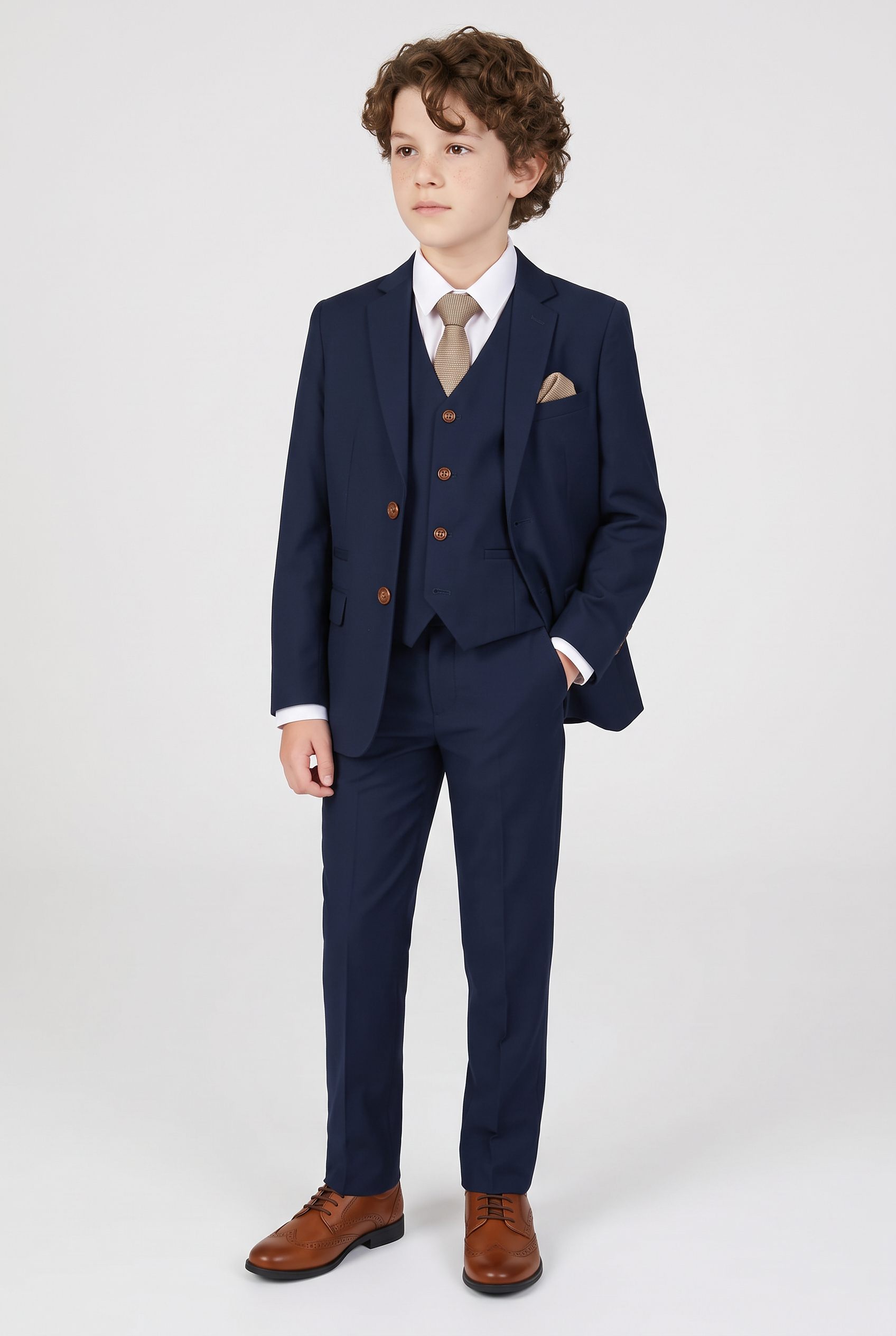 Boys Tailored Fit Blue Suit - MAYFAIR - Navy