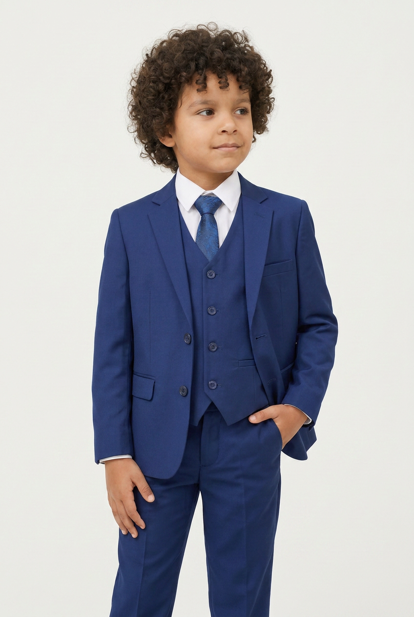Boys Tailored Fit Formal Suit - Parliament Blue