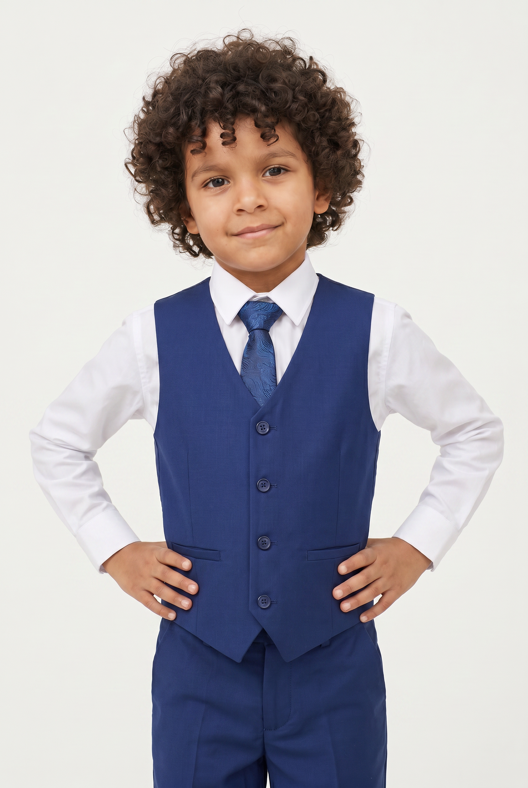 Boys Tailored Fit Formal Suit - Parliament Blue