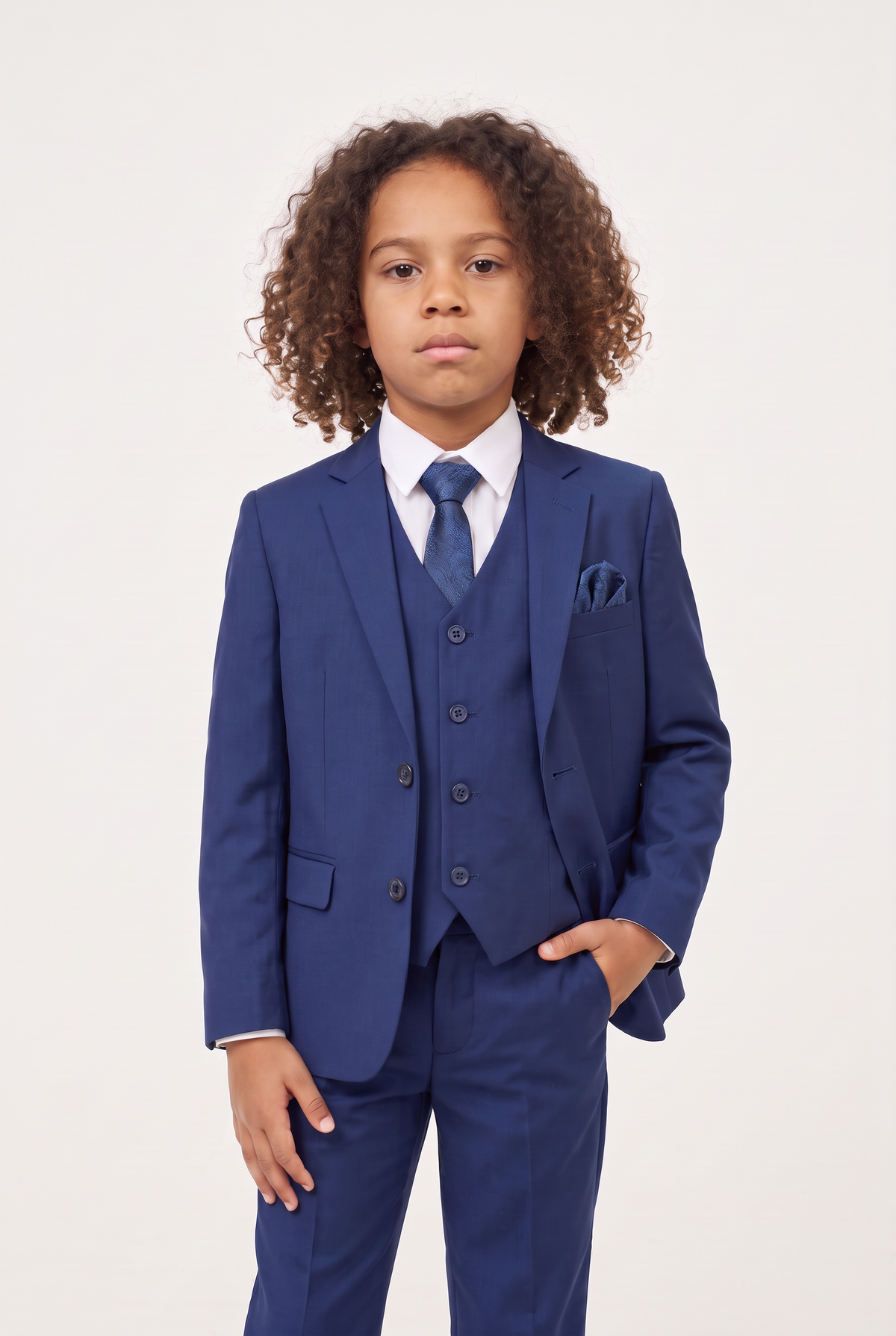 Boys Tailored Fit Formal Suit - Parliament Blue