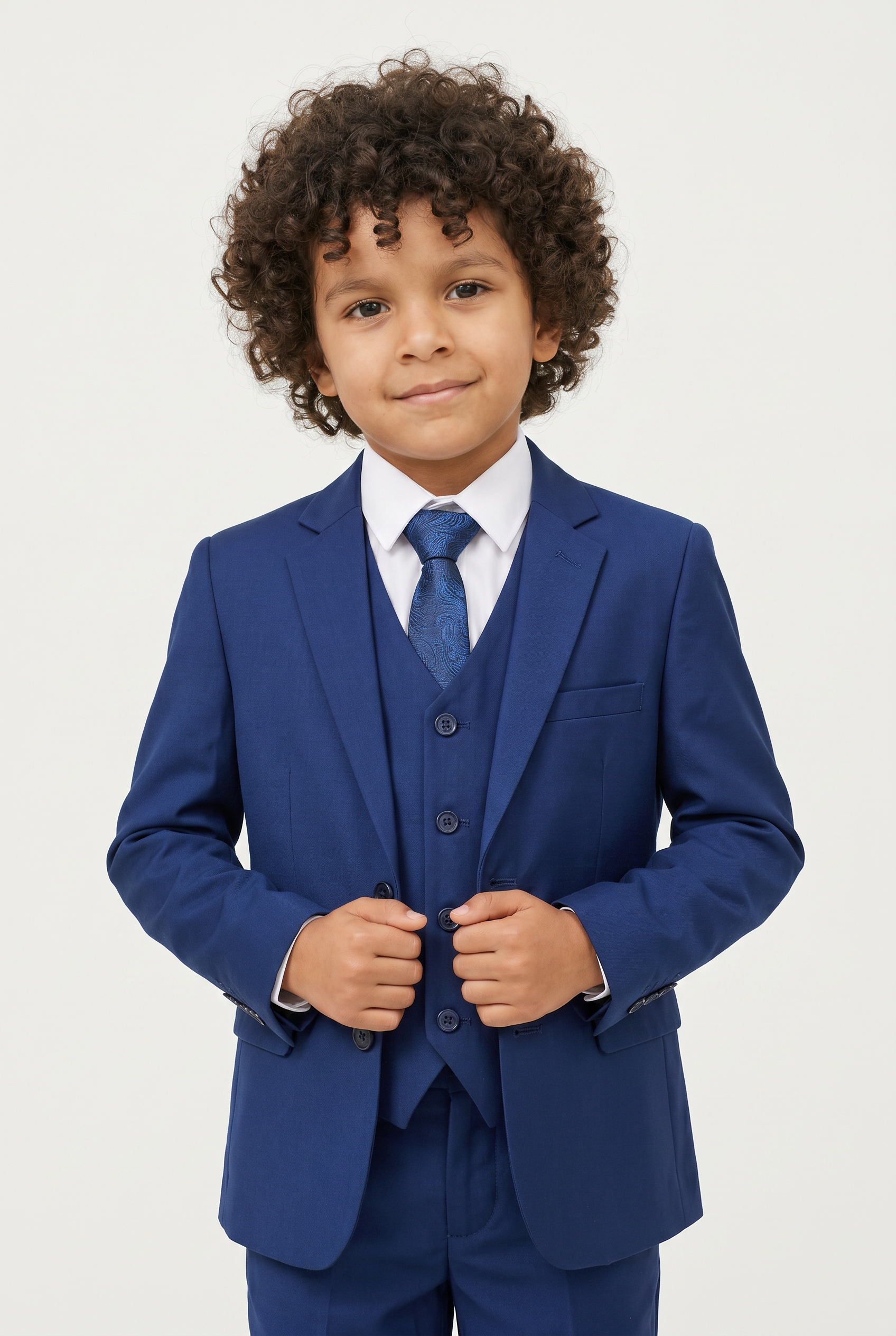 Boys Tailored Fit Formal Suit - Parliament Blue