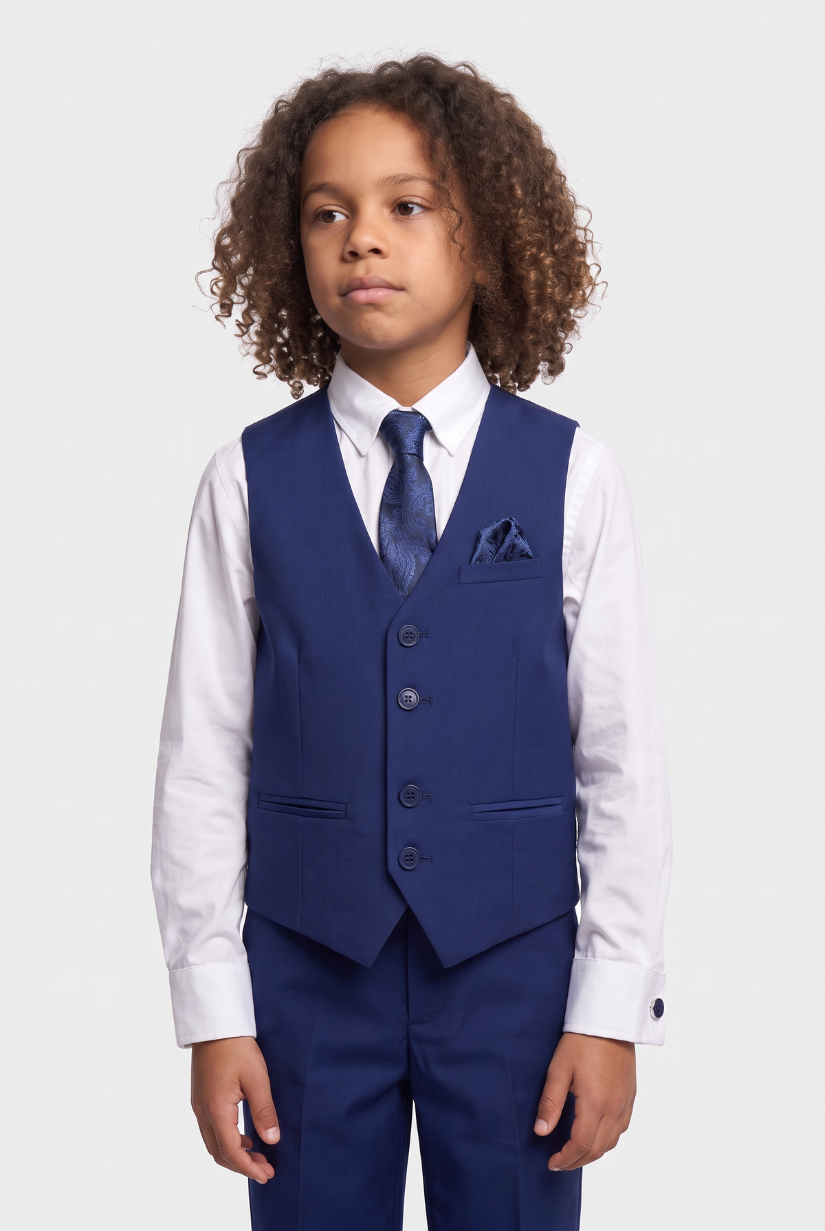 Boys Tailored Fit Formal Suit - Parliament Blue