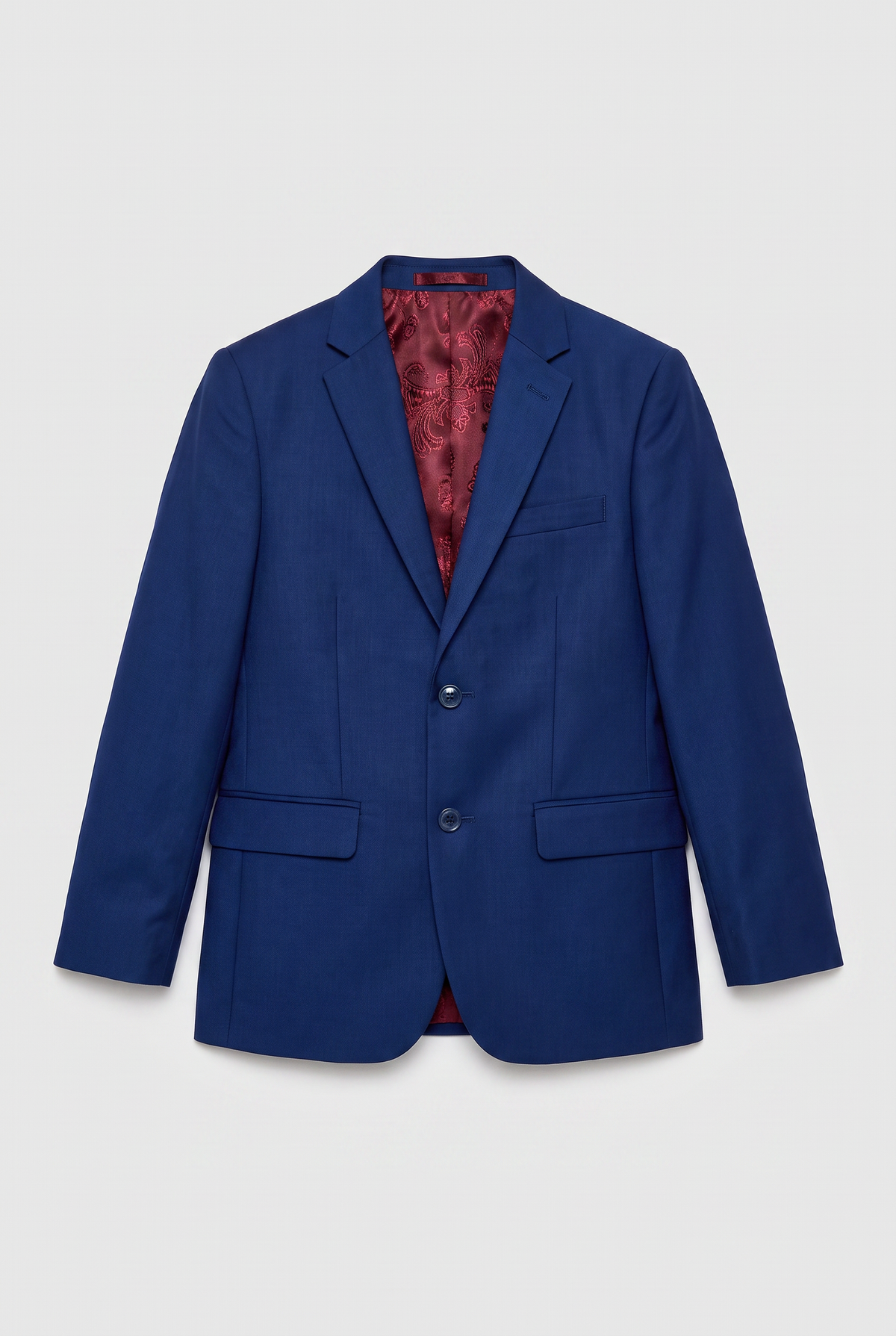 Boys Tailored Fit Sheen Effect Blue Suit - KINGSLEY - Royal Blue