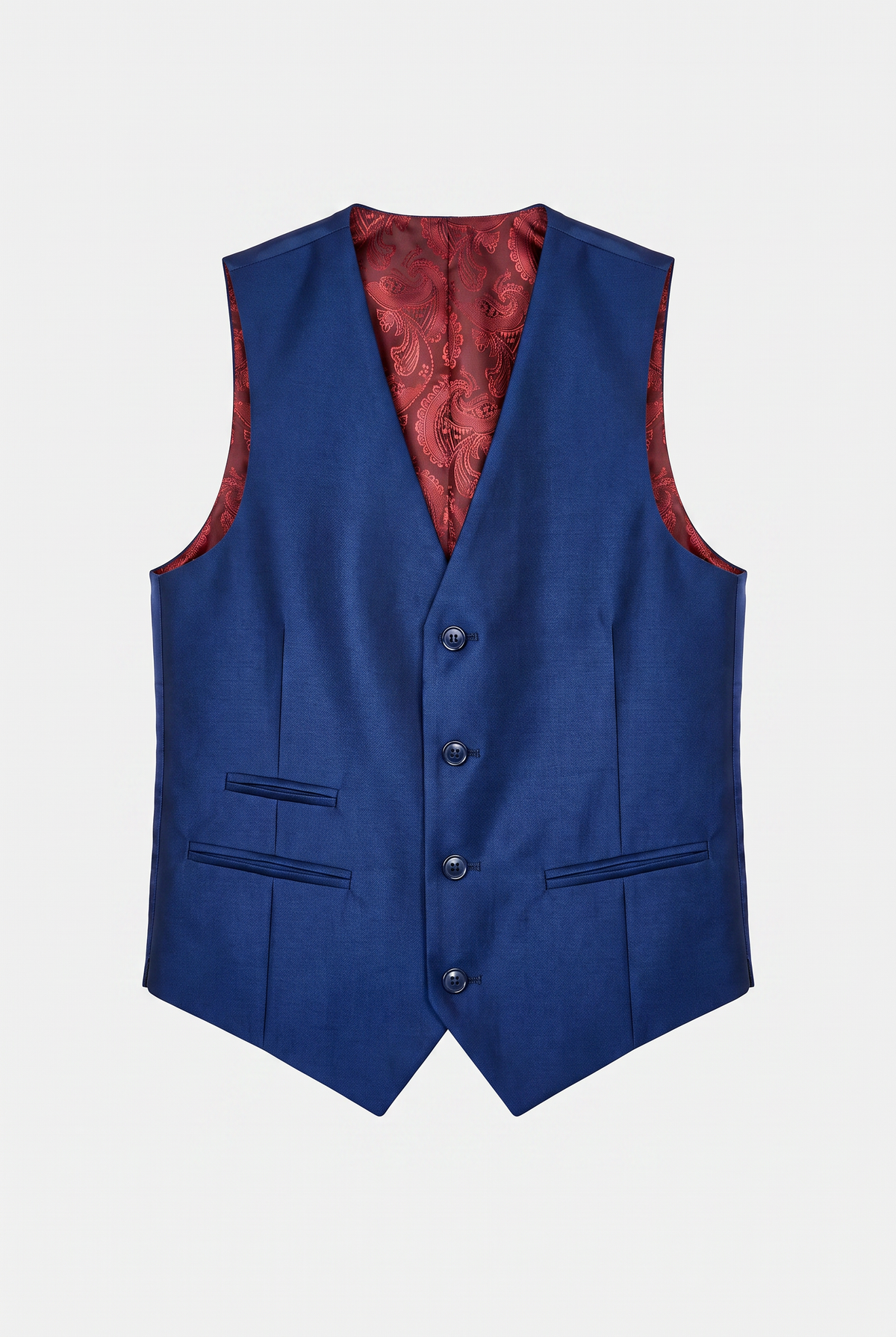 Boys Tailored Fit Sheen Effect Blue Suit - KINGSLEY - Royal Blue