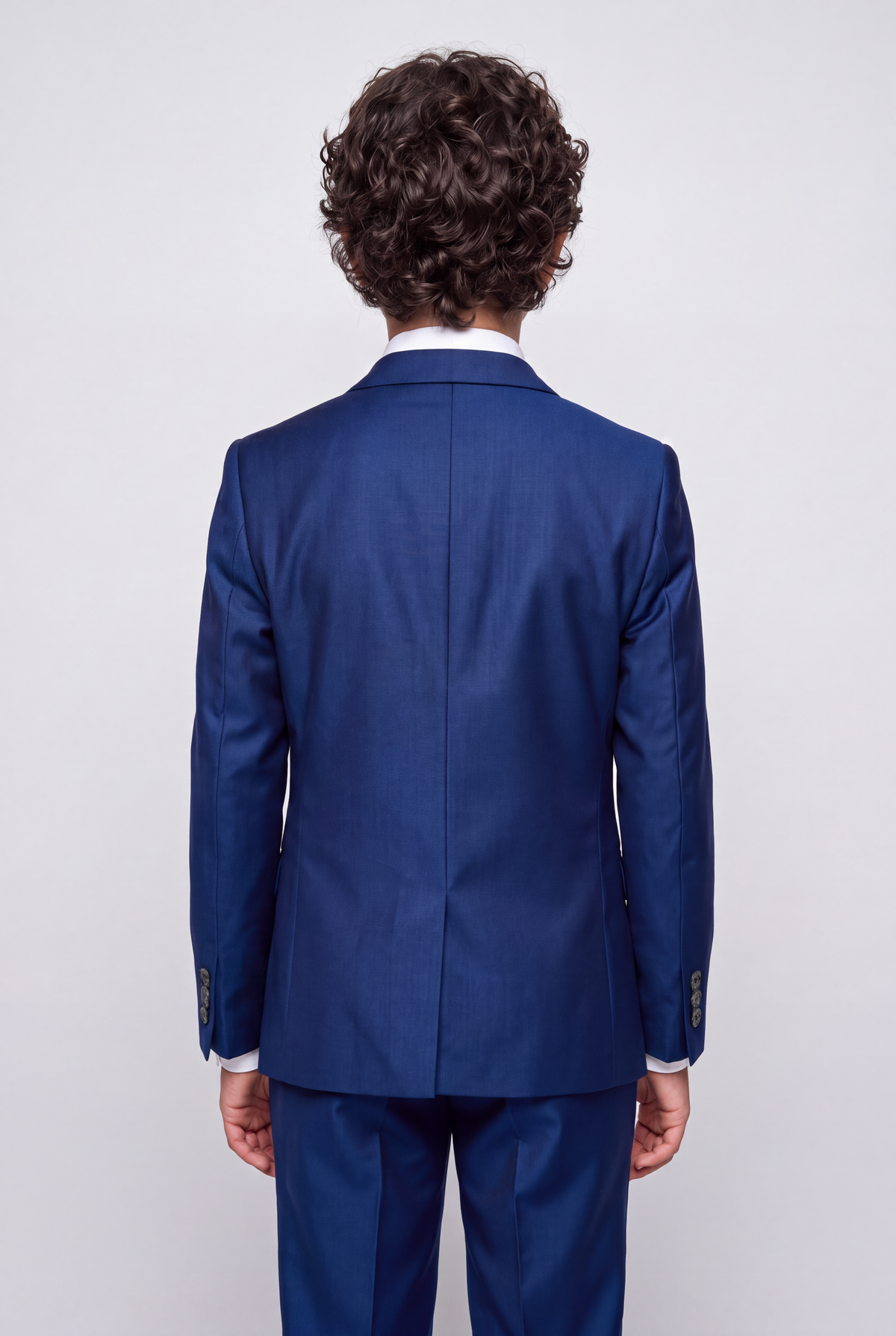 Boys Tailored Fit Sheen Effect Blue Suit - KINGSLEY - Royal Blue
