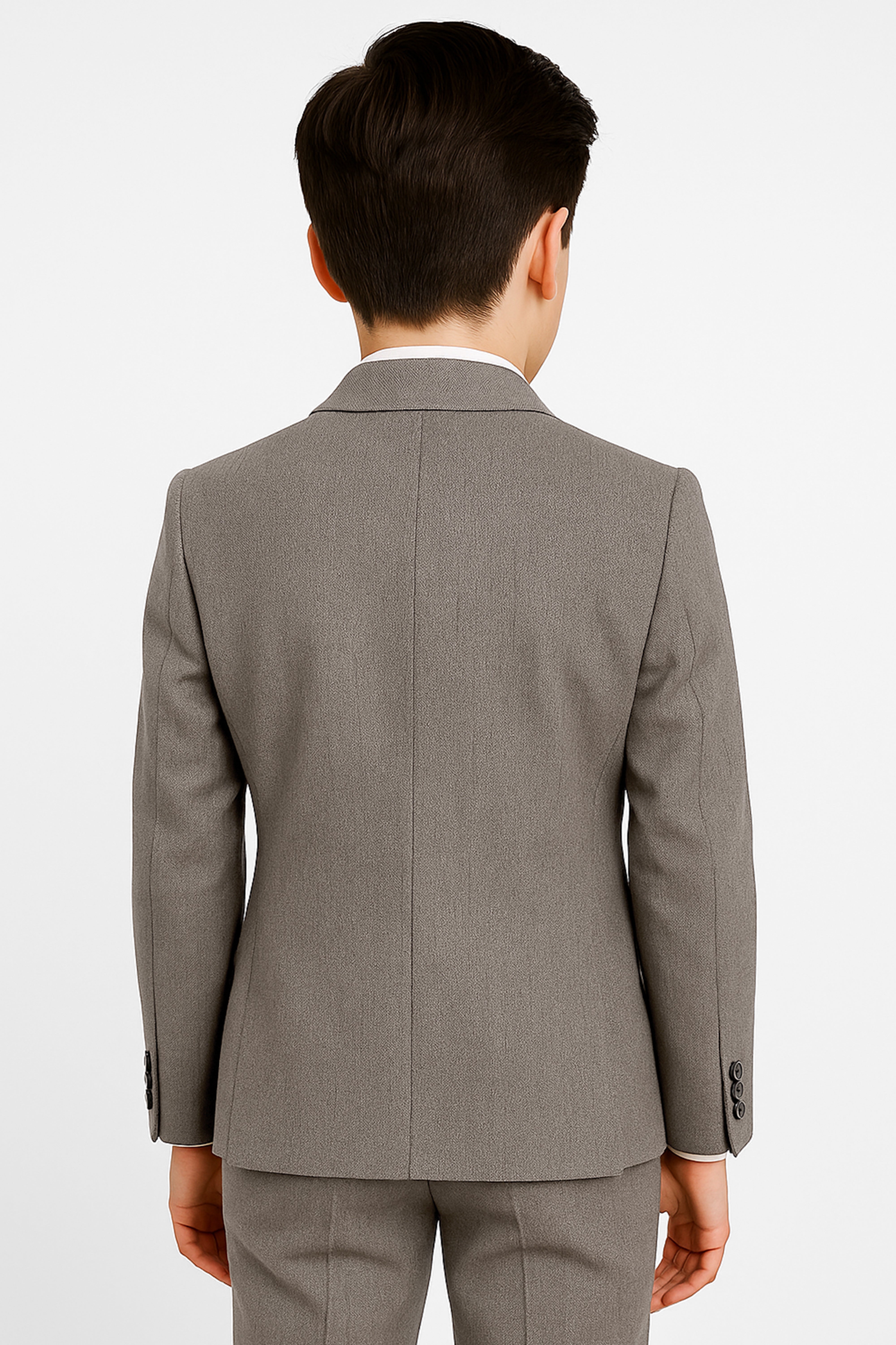 Boys Tailored Fit Textured Suit - ADRIAN - Dark Beige