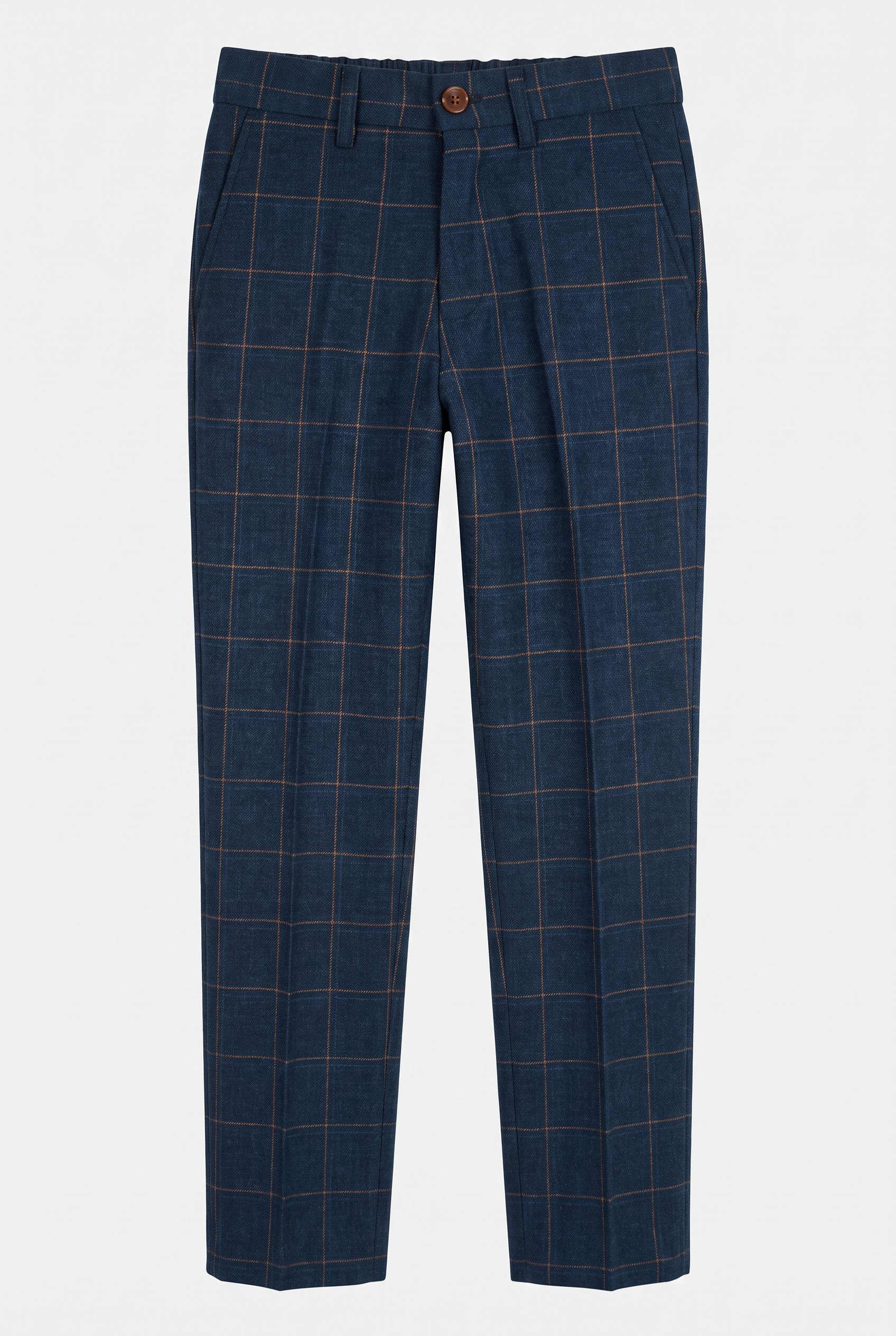 Boys' Tailored Fit Windowpane Check Suit - Cornflower Blue