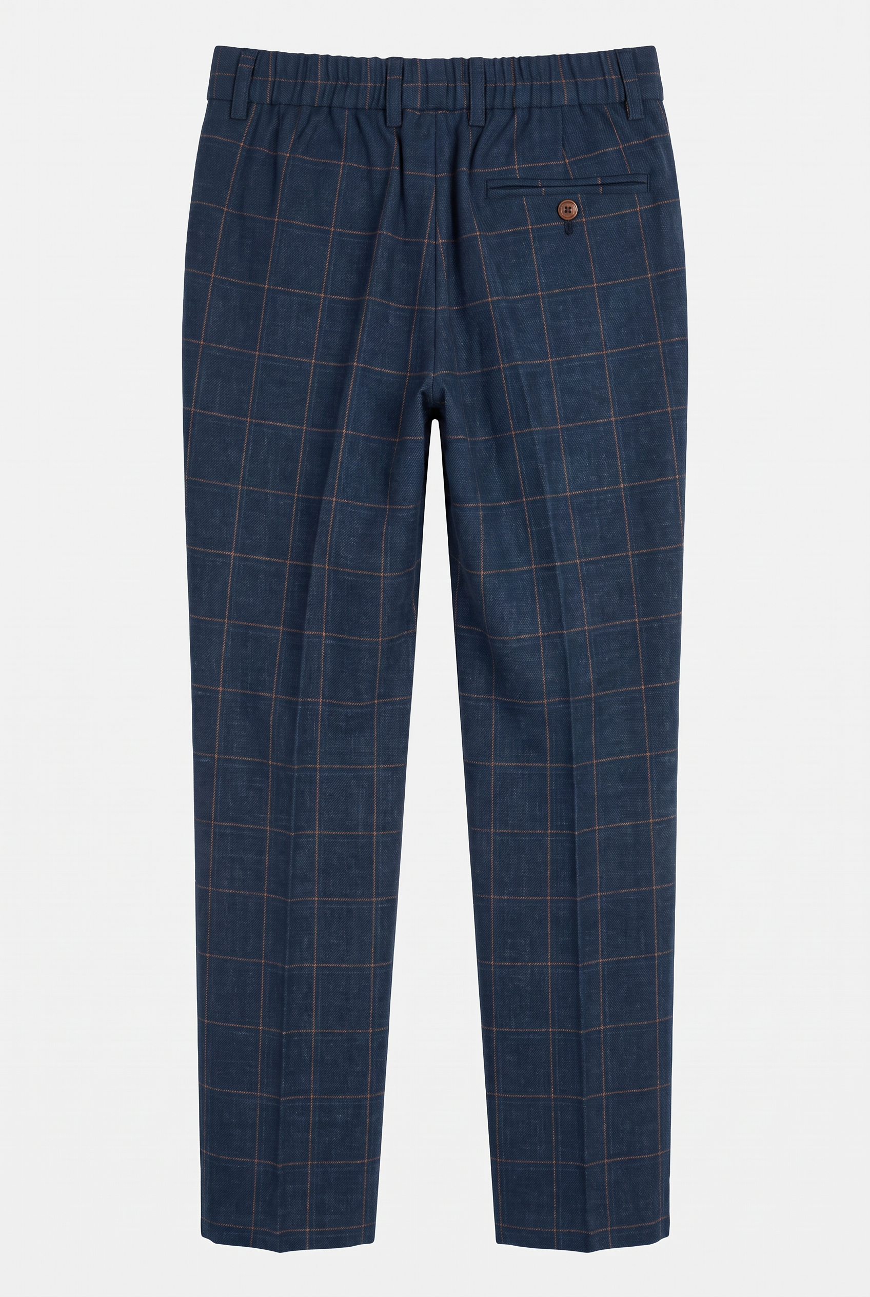 Boys' Tailored Fit Windowpane Check Suit - Cornflower Blue