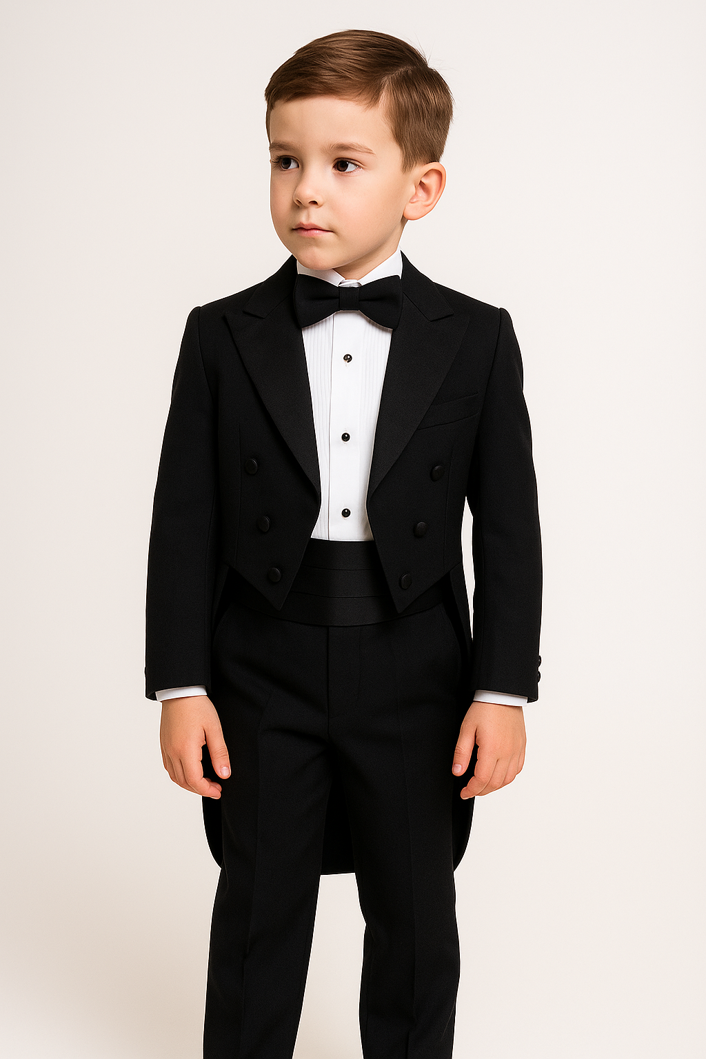 Boys Tuxedo Tail Suit - Black