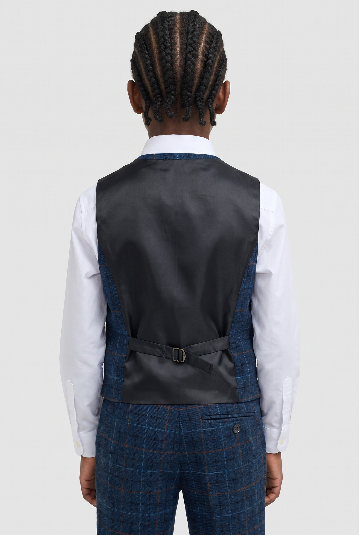 Boys Tweed Windowpane Check Suit - Cavani CODY Blue