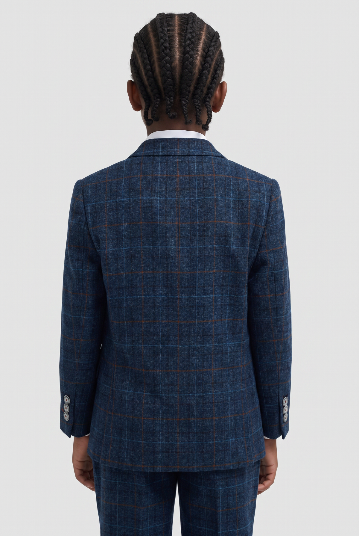 Boys Tweed Windowpane Check Suit - Cavani CODY Blue