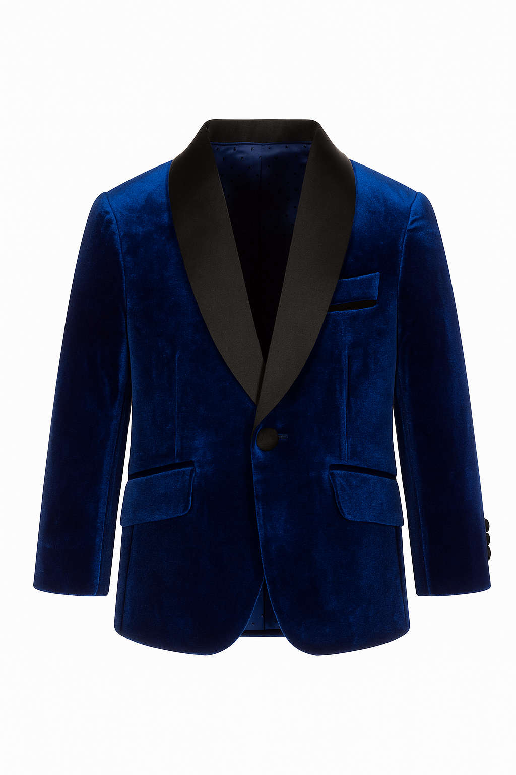 Boys' Velvet Suit with Satin Shawl Lapels - EC103 - Royal Blue