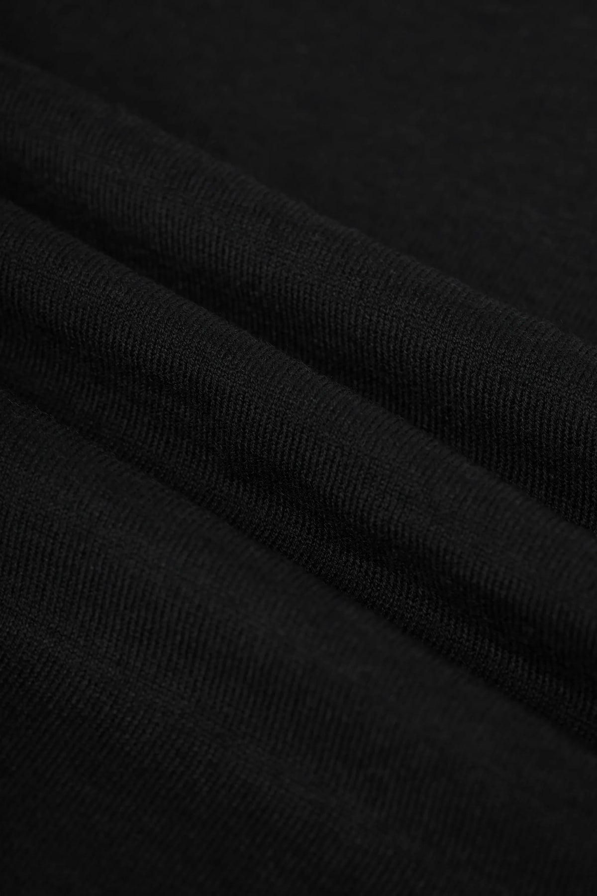 Men's Merino Wool High Neck Knitted Jumper – Cavani Colt Black fabric picture