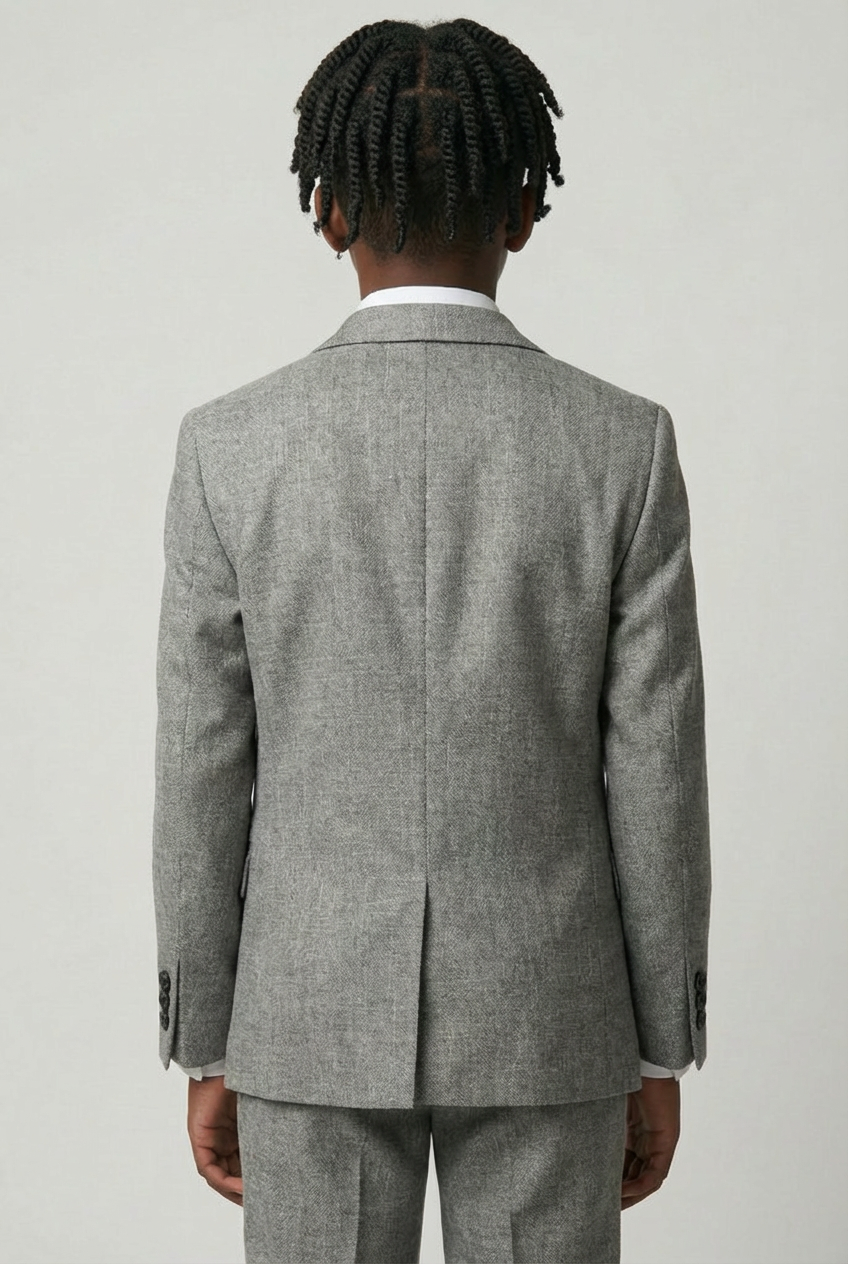 Boys Slim Fit Textured 8-Piece Formal Suit Set - Vizon