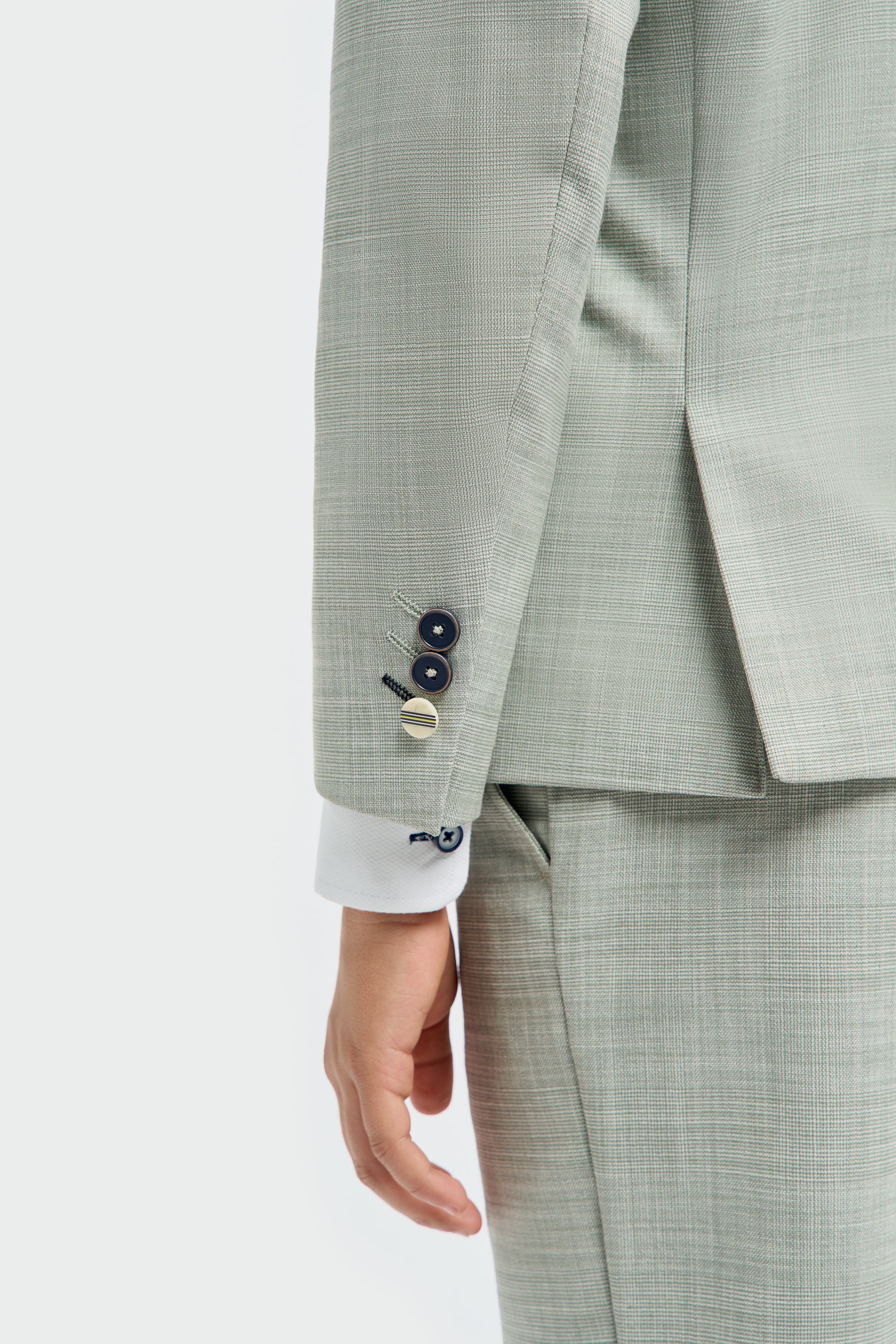 Father & Son Matching Textured 3-Piece Suit Set - Camden Sage