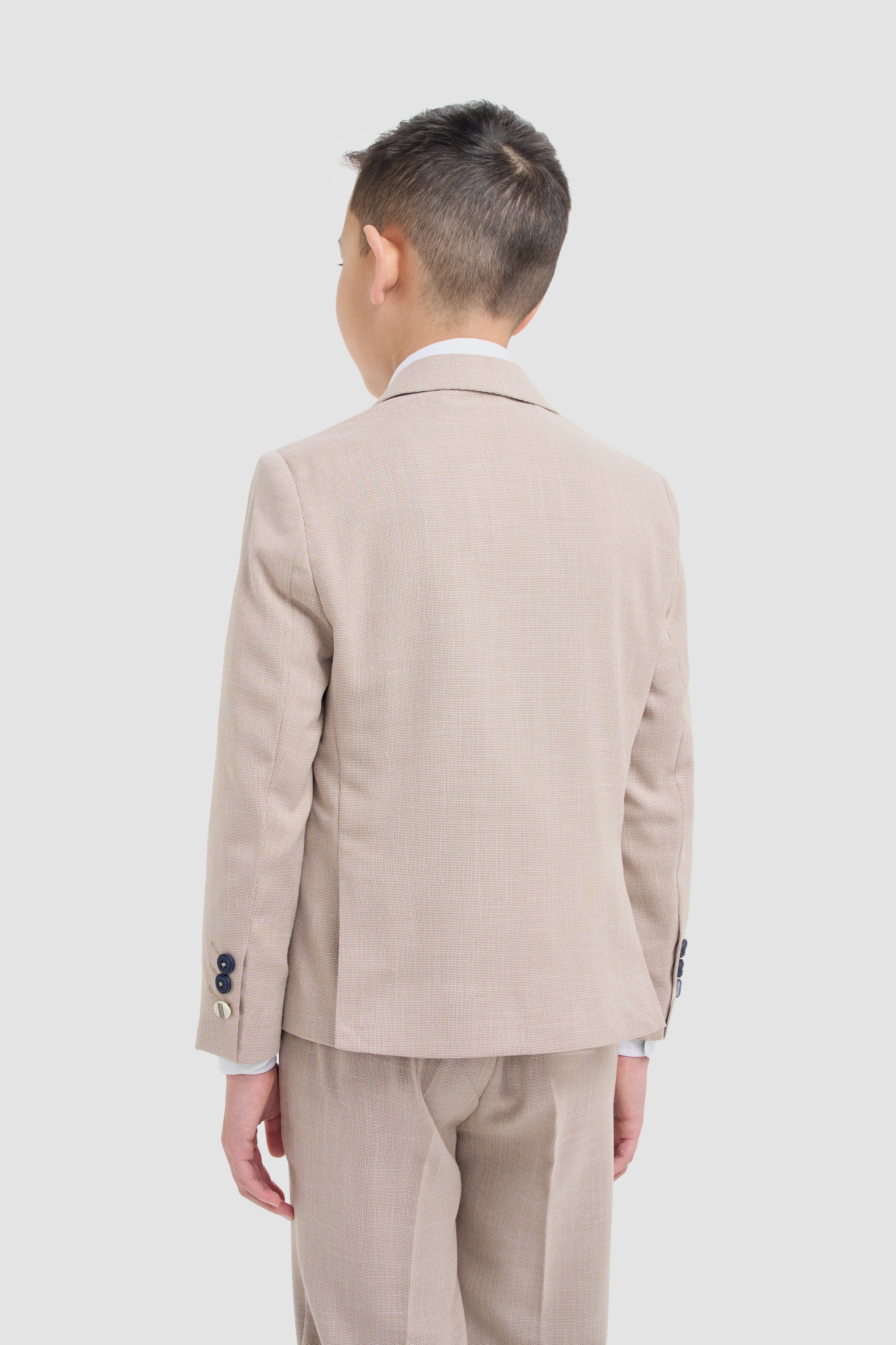 Father & Son Matching Textured 3-Piece Suit Set - Miami - Beige